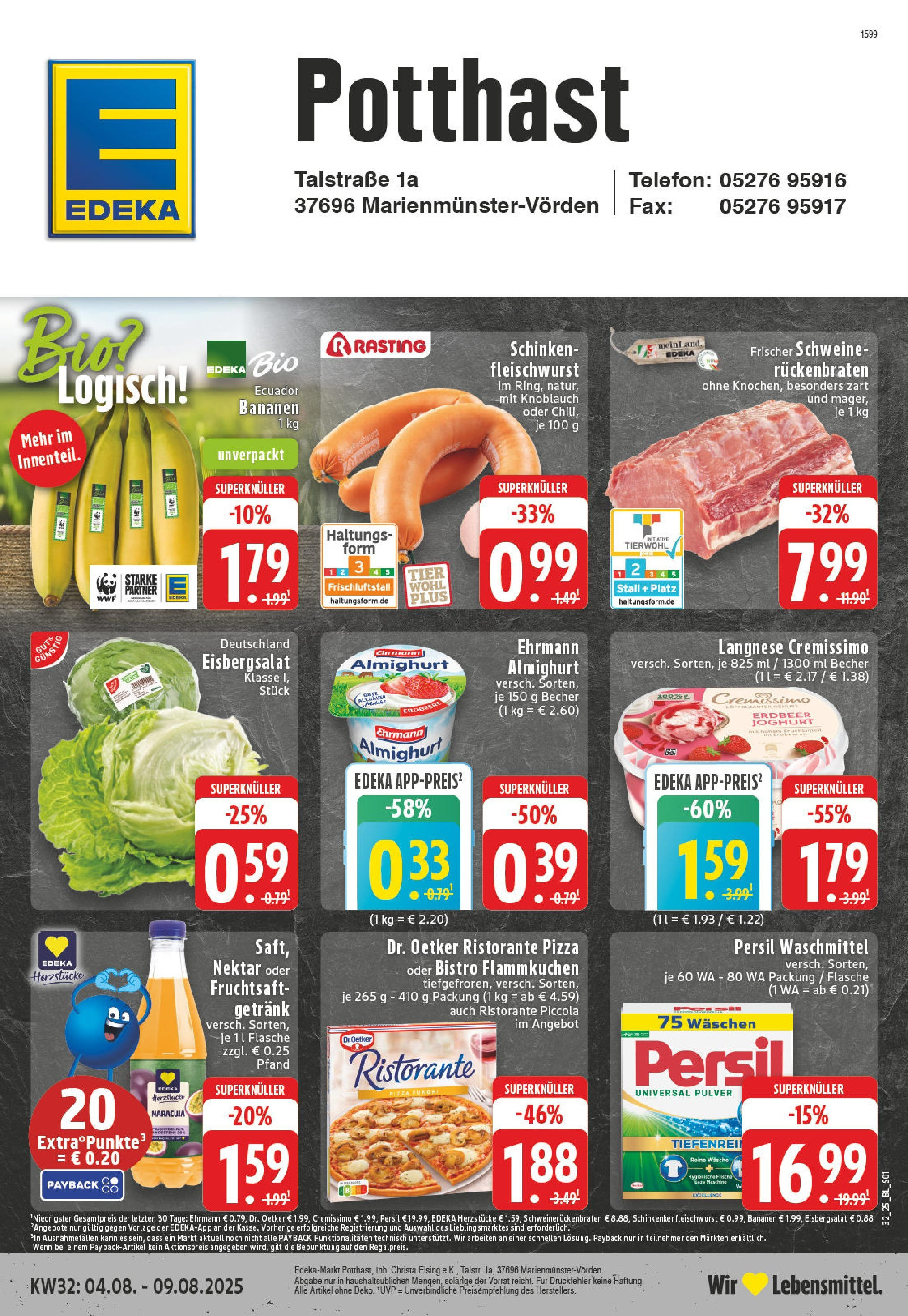 Edeka prospekt Marienmuenster-Voerden (ab 03.08.2025) » Angebote Online | Seite: 1 | Produkte: Langnese, Ehrmann almighurt, Eisbergsalat, Pizza Edeka prospekt Marienmuenster-Voerden (ab 03.08.2025) » Angebote Online | Seite: 1 | Produkte: Langnese, Ehrmann almighurt, Eisbergsalat, Pizza