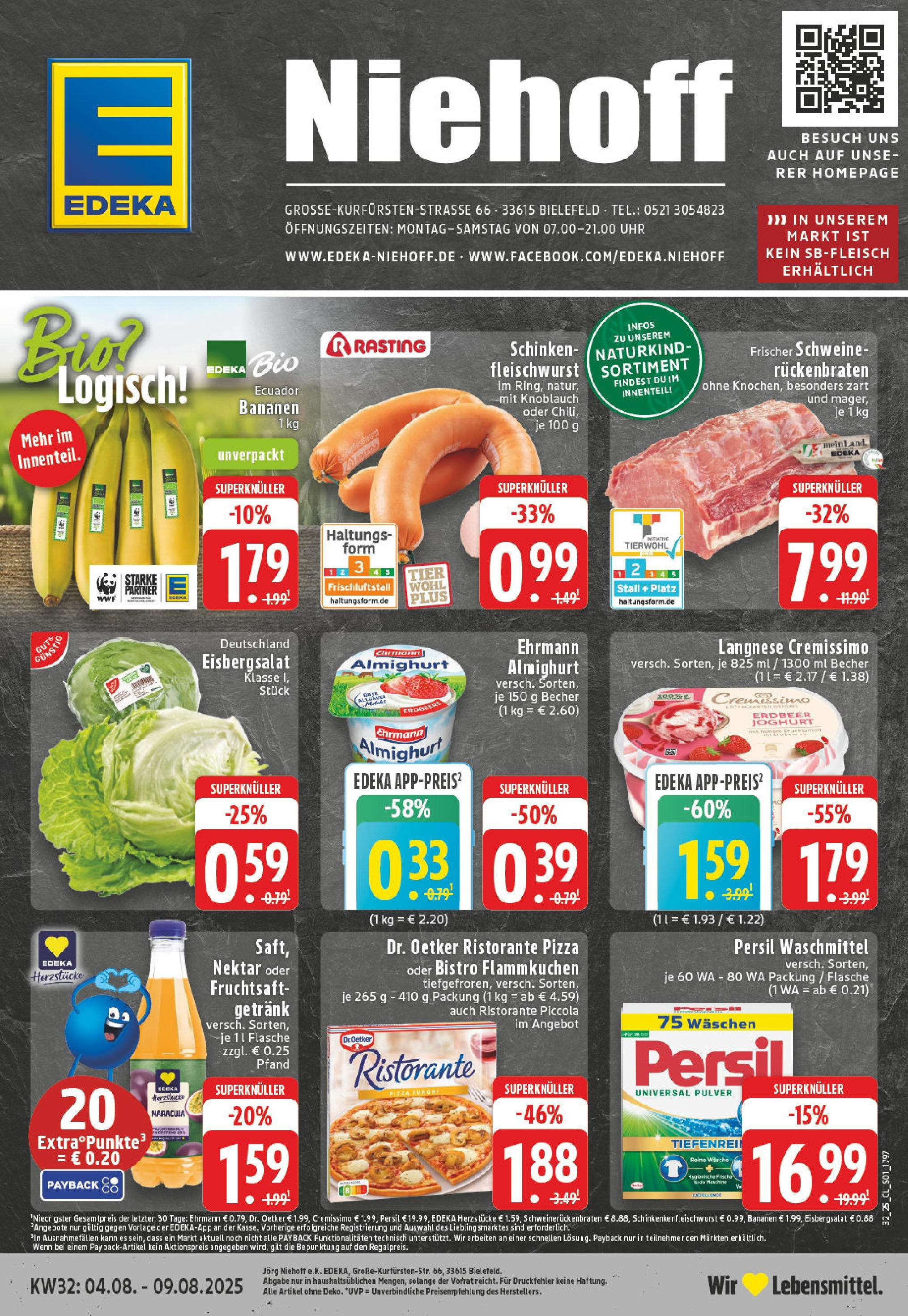 Edeka prospekt Bielefeld (ab 03.08.2025) » Angebote Online | Seite: 1 | Produkte: Langnese cremissimo, Eisbergsalat, Waschmittel, Uhr Edeka prospekt Bielefeld (ab 03.08.2025) » Angebote Online | Seite: 1 | Produkte: Langnese cremissimo, Eisbergsalat, Waschmittel, Uhr