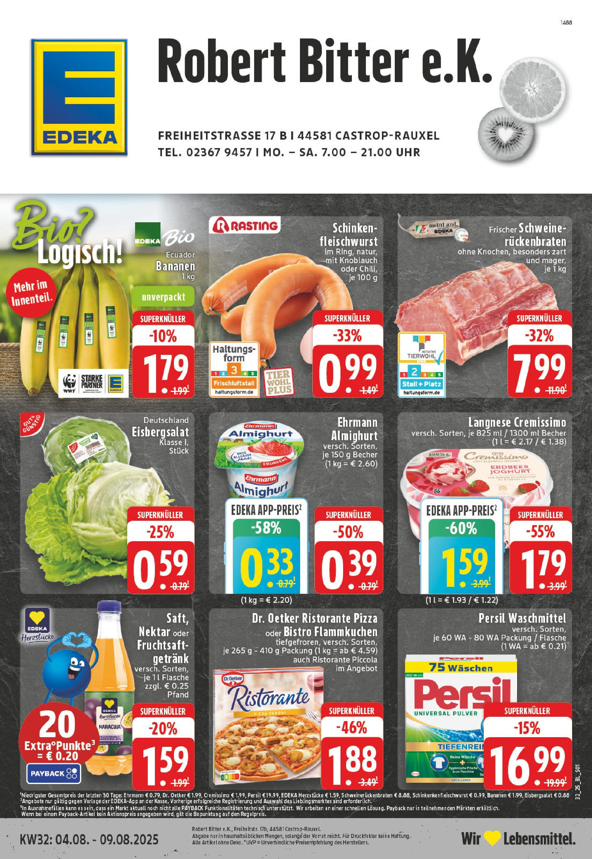 Edeka prospekt Castrop-Rauxel (ab 03.08.2025) » Angebote Online | Seite: 1 | Produkte: Langnese, Cremissimo, Knoblauch, Schinken Edeka prospekt Castrop-Rauxel (ab 03.08.2025) » Angebote Online | Seite: 1 | Produkte: Langnese, Cremissimo, Knoblauch, Schinken
