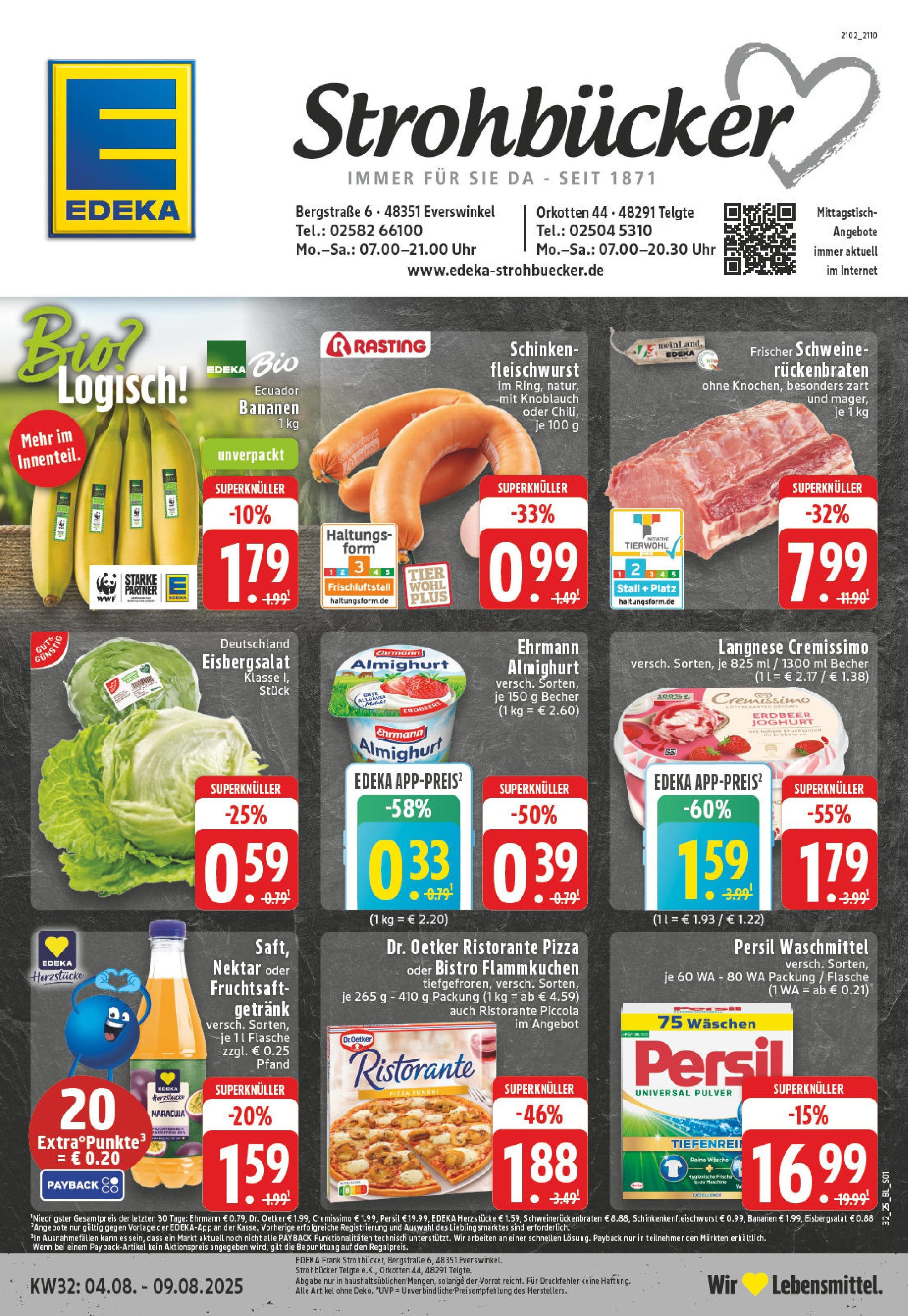 Edeka prospekt Telgte (ab 03.08.2025) » Angebote Online | Seite: 1 | Produkte: Ristorante, Langnese cremissimo, Cremissimo, Fruchtsaft Edeka prospekt Telgte (ab 03.08.2025) » Angebote Online | Seite: 1 | Produkte: Ristorante, Langnese cremissimo, Cremissimo, Fruchtsaft