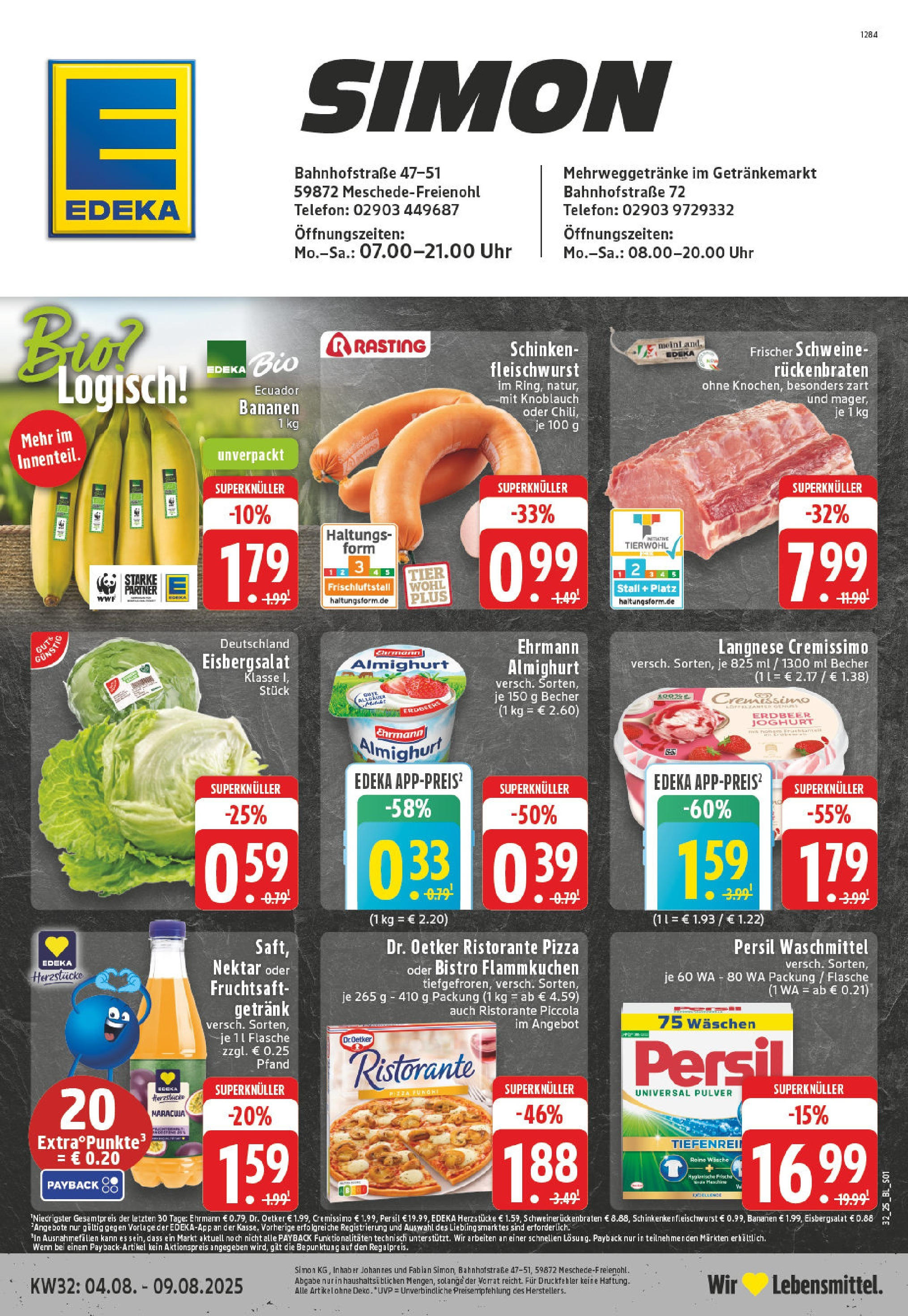 Edeka prospekt Meschede - Freienohl (ab 03.08.2025) » Angebote Online | Seite: 1 | Produkte: Cremissimo, Knoblauch, Pizza, Uhr Edeka prospekt Meschede - Freienohl (ab 03.08.2025) » Angebote Online | Seite: 1 | Produkte: Cremissimo, Knoblauch, Pizza, Uhr
