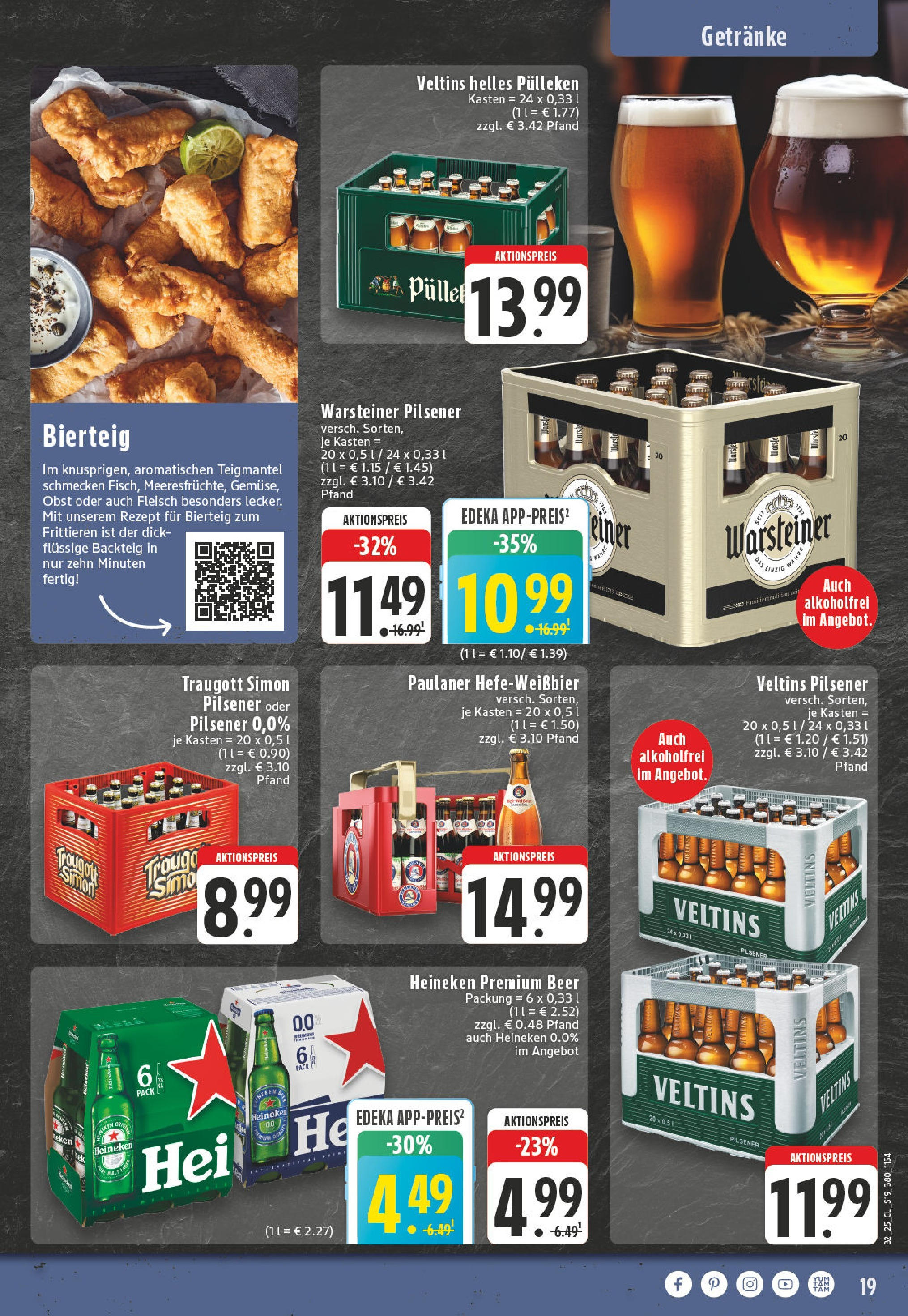 Edeka prospekt Höhn (ab 03.08.2025) » Angebote Online | Seite: 19 | Produkte: Heineken, Obst, Warsteiner, Paulaner Edeka prospekt Höhn (ab 03.08.2025) » Angebote Online | Seite: 19 | Produkte: Heineken, Obst, Warsteiner, Paulaner