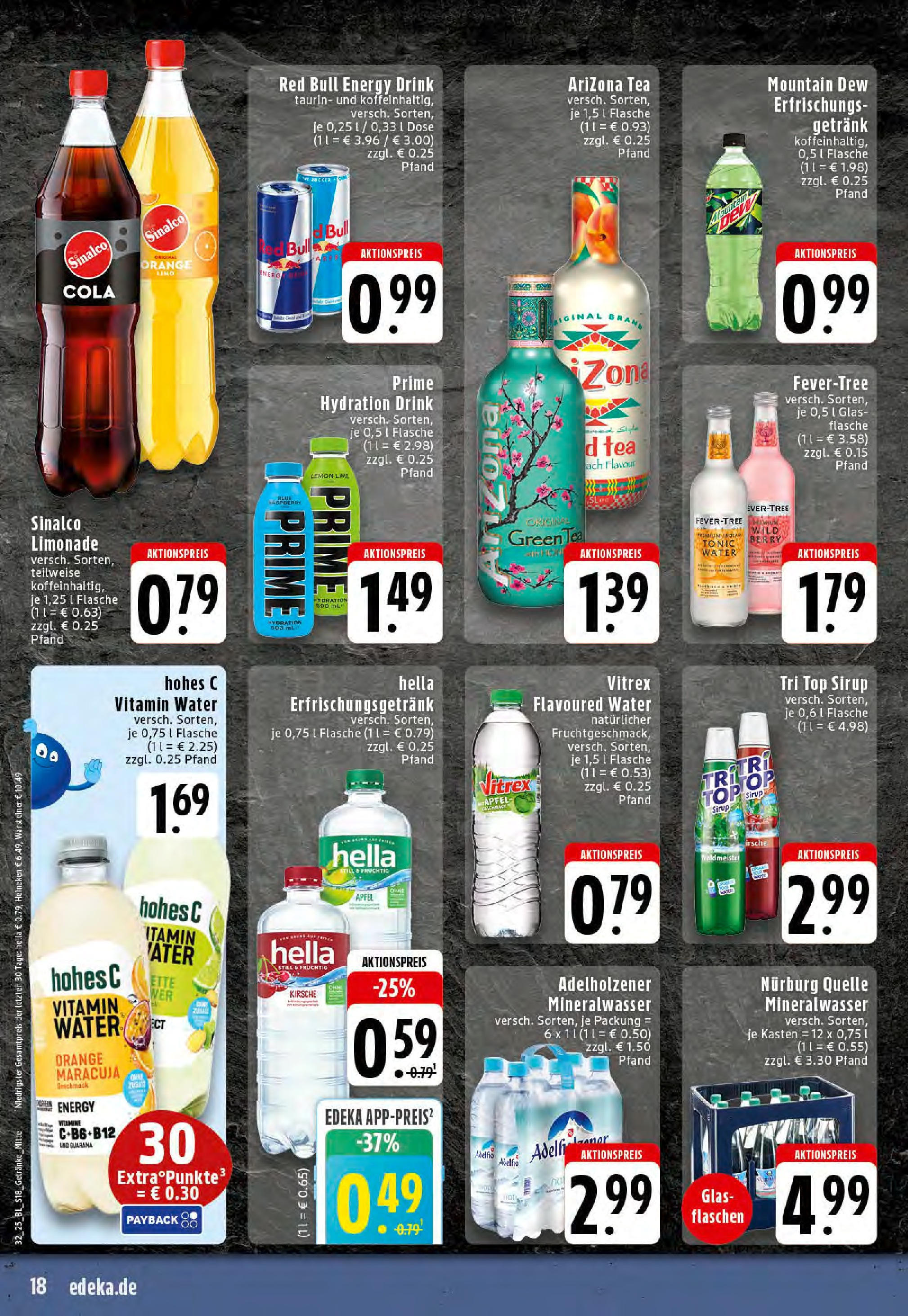 Edeka prospekt Dortmund-Eving	 (ab 03.08.2025) » Angebote Online | Seite: 18 | Produkte: Sinalco, Energy, Mineralwasser, Heineken