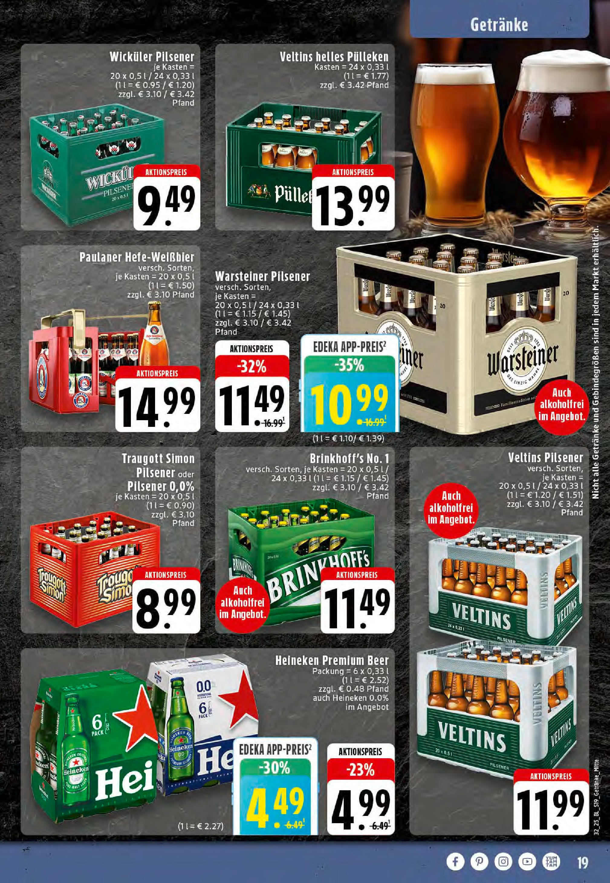 Edeka prospekt Dortmund-Eving	 (ab 03.08.2025) » Angebote Online | Seite: 19 | Produkte: Helles pulleken, Heineken, Warsteiner, Paulaner