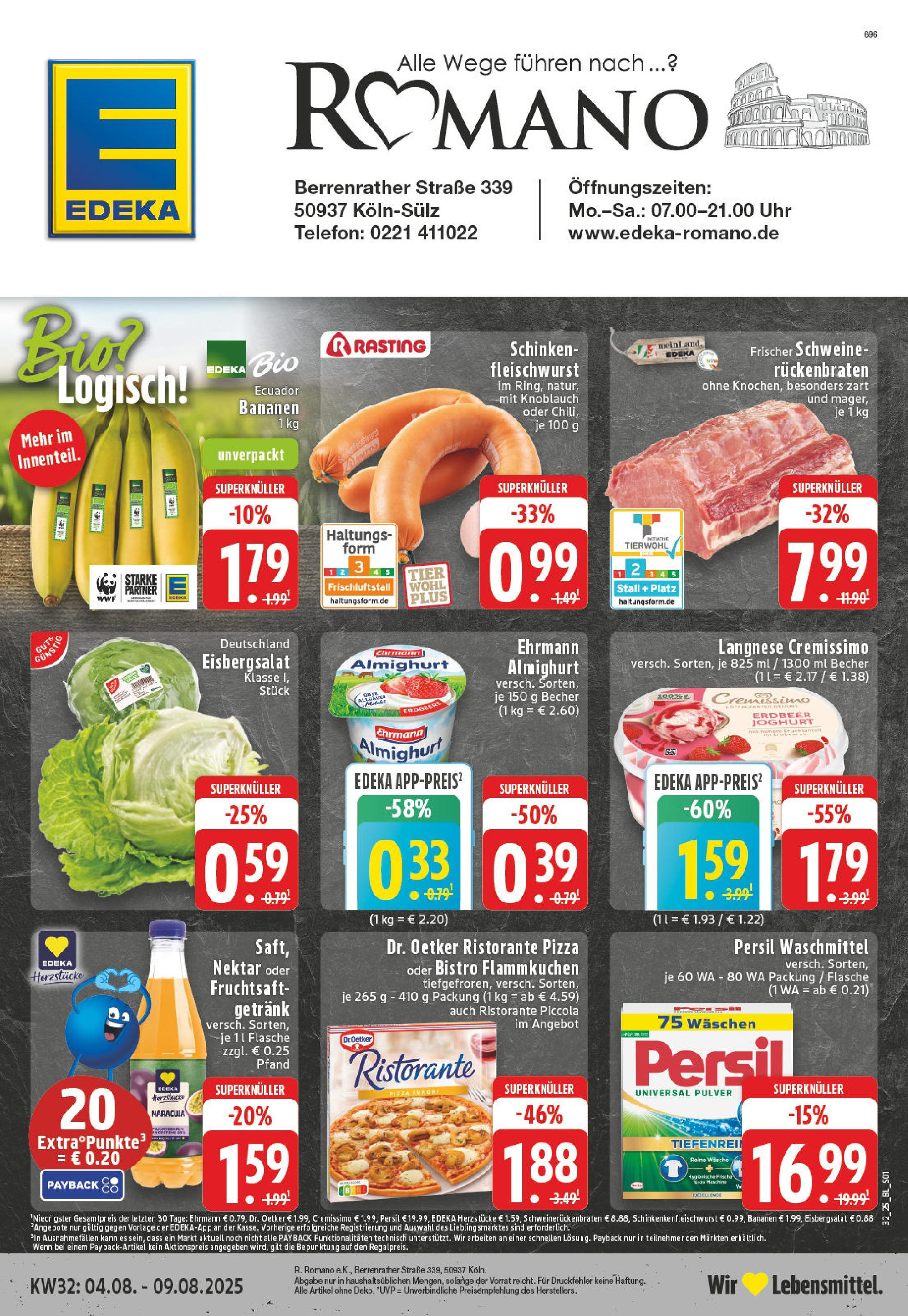 Edeka prospekt Köln-Sülz	 (ab 03.08.2025) » Angebote Online | Seite: 1 | Produkte: Ristorante, Cremissimo, Ehrmann almighurt, Fruchtsaft