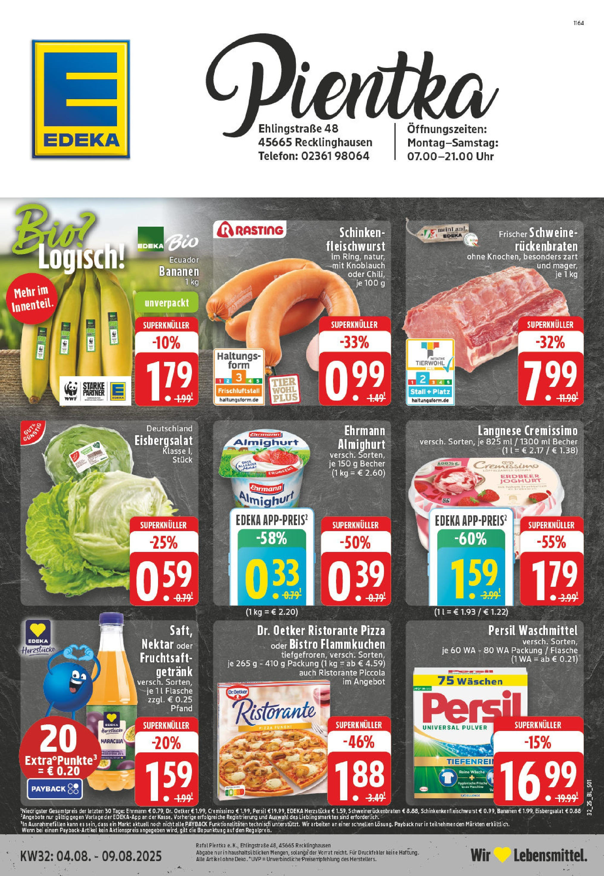 Edeka prospekt Recklinghausen	 (ab 03.08.2025) » Angebote Online | Seite: 1 | Produkte: Cremissimo, Joghurt, Waschmittel, Uhr