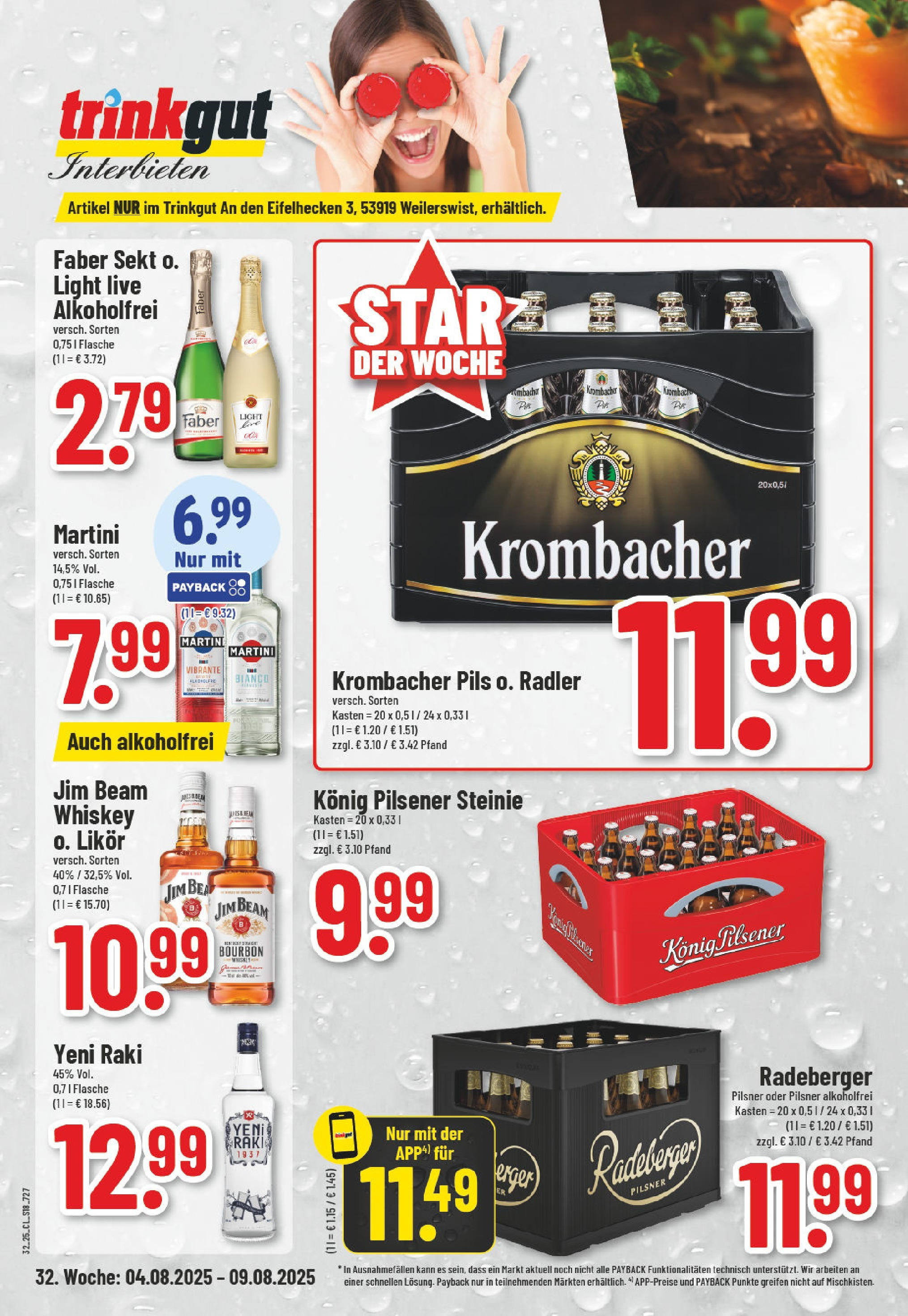 Edeka prospekt Weilerswist	 (ab 03.08.2025) » Angebote Online | Seite: 18 | Produkte: Martini, Konig pilsener, Krombacher, Whiskey