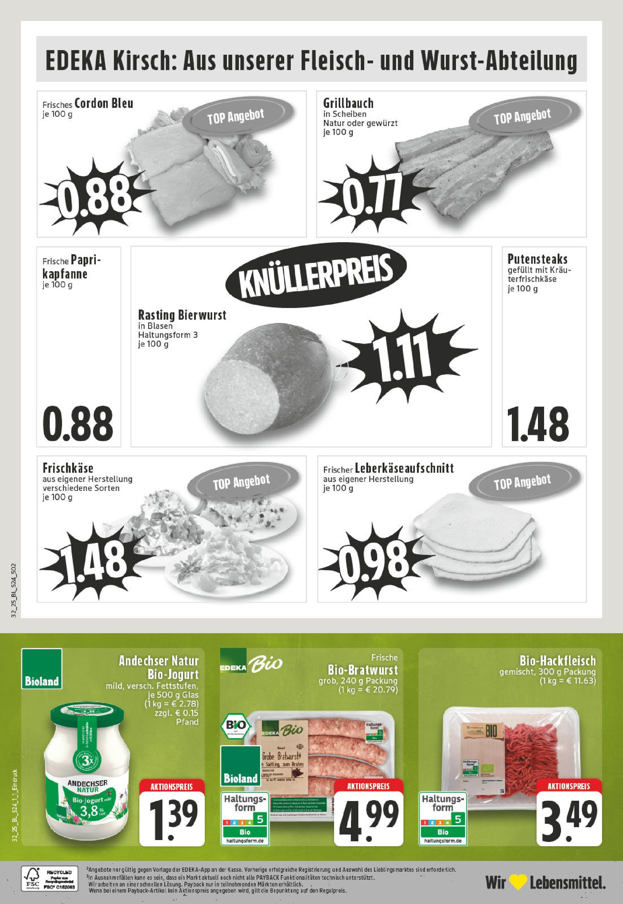 Edeka prospekt Hünxe-Drevenack (ab 03.08.2025) » Angebote Online | Seite: 24 | Produkte: Top, Fleisch, Frischkase, Leberkase Edeka prospekt Hünxe-Drevenack (ab 03.08.2025) » Angebote Online | Seite: 24 | Produkte: Top, Fleisch, Frischkase, Leberkase