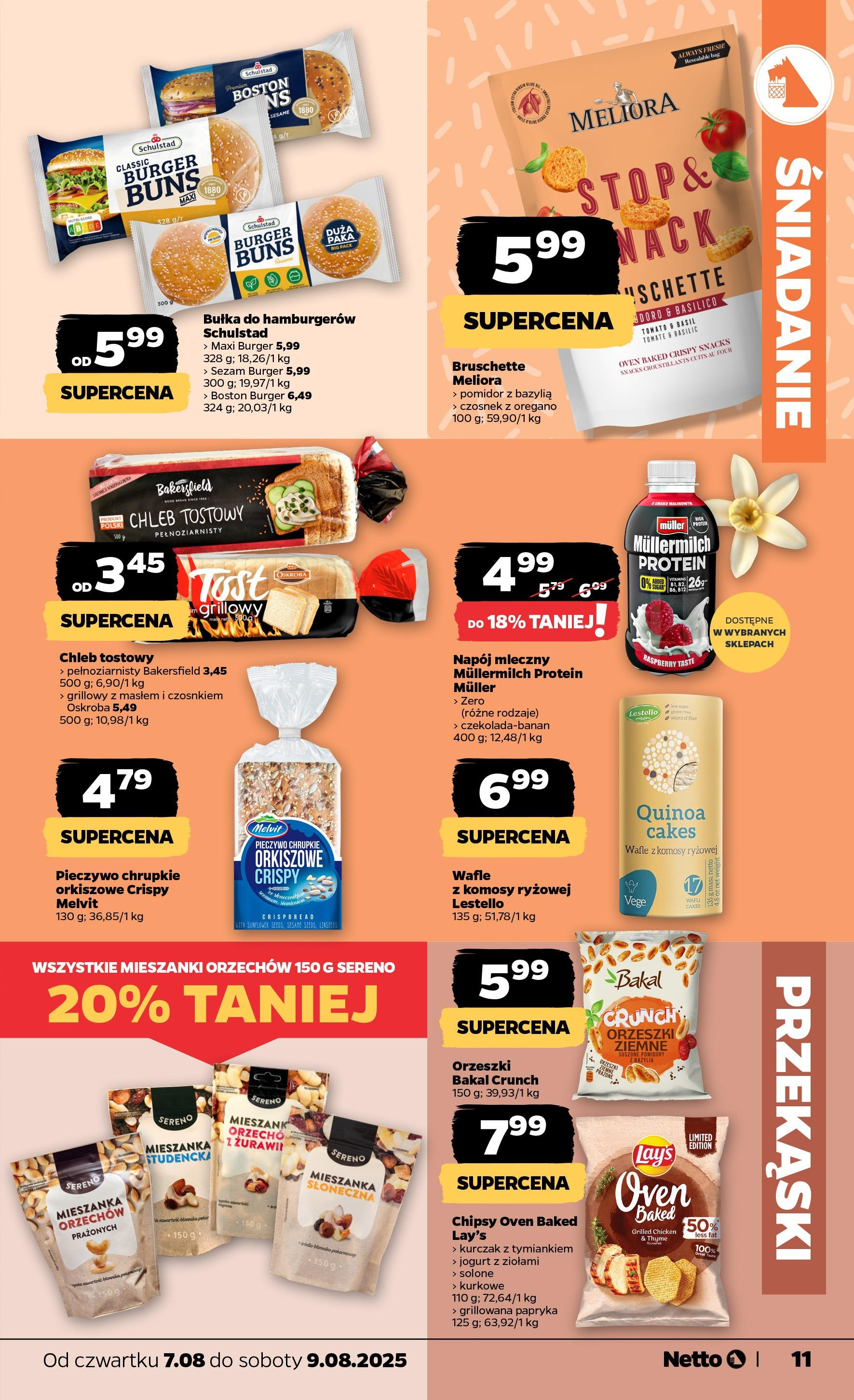 Netto gazetka - Spożywcza od 07.08.2025 | Promocje | Strona: 11 | Produkty: Pieczywo, Czosnek, Chipsy, Sezam Netto gazetka - Spożywcza od 07.08.2025 - Aktualne promocje | Strona: 11 | Produkty: Pieczywo, Czosnek, Chipsy, Sezam