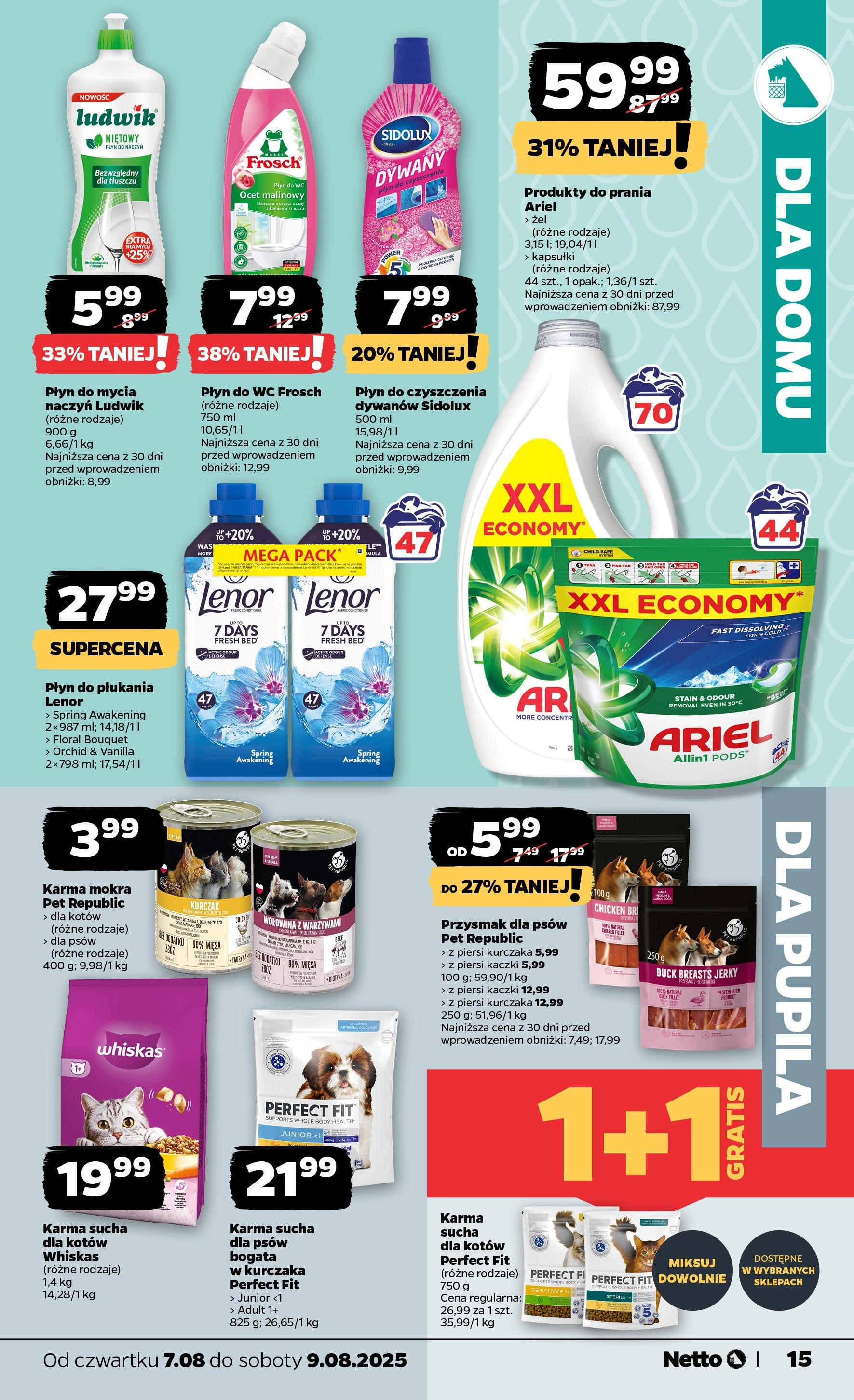Netto gazetka - Spożywcza od 07.08.2025 | Promocje | Strona: 15 | Produkty: Kurczak, Piersi, Karma dla kotów, Dywany Netto gazetka - Spożywcza od 07.08.2025 - Aktualne promocje | Strona: 15 | Produkty: Kurczak, Piersi, Karma dla kotów, Dywany