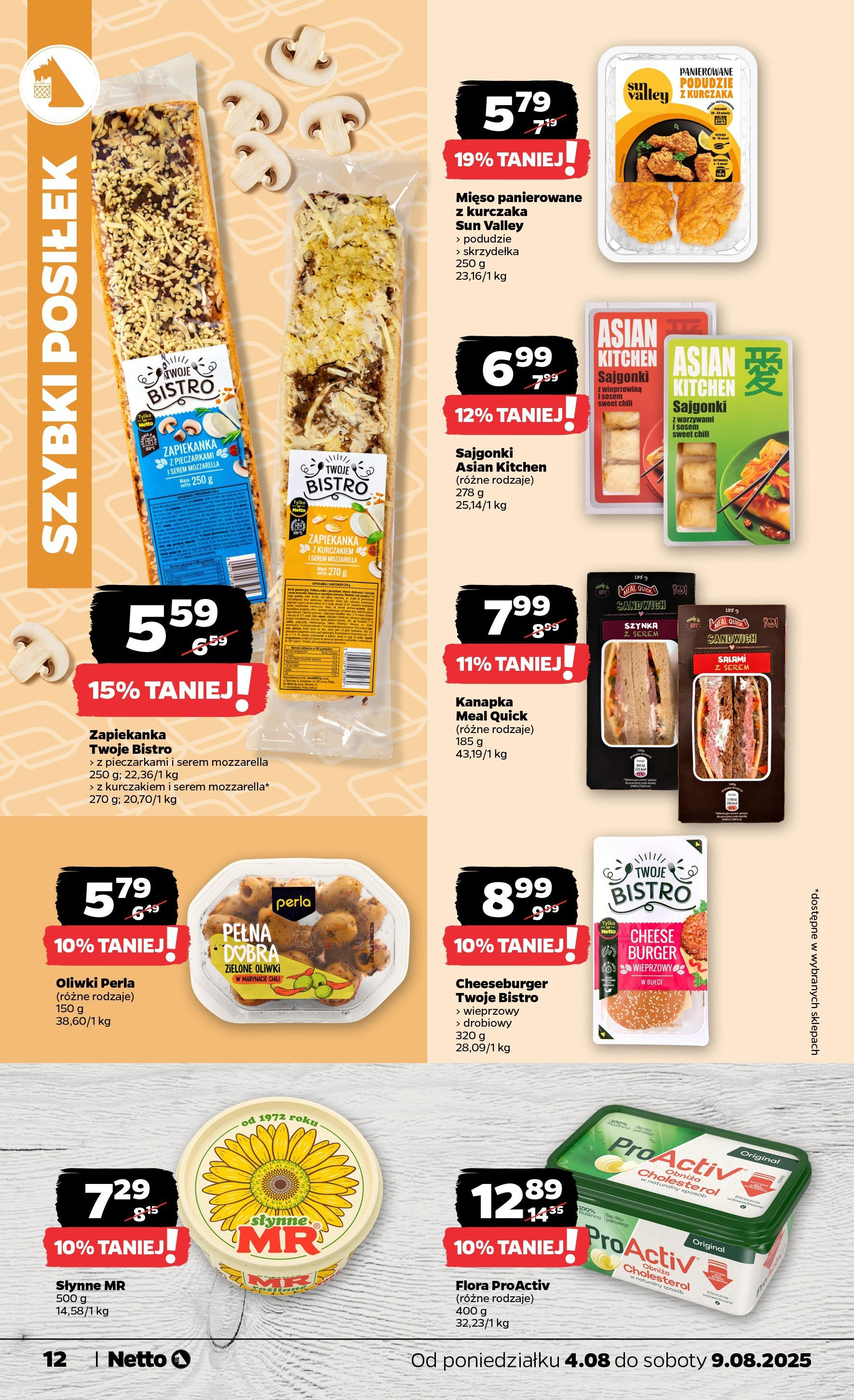 Netto gazetka od 04.08.2025 | Promocje | Strona: 12 | Produkty: Zapiekanka, Sandwich, Szynka, Sajgonki Netto gazetka od 04.08.2025 - Aktualne promocje | Strona: 12 | Produkty: Zapiekanka, Sandwich, Szynka, Sajgonki