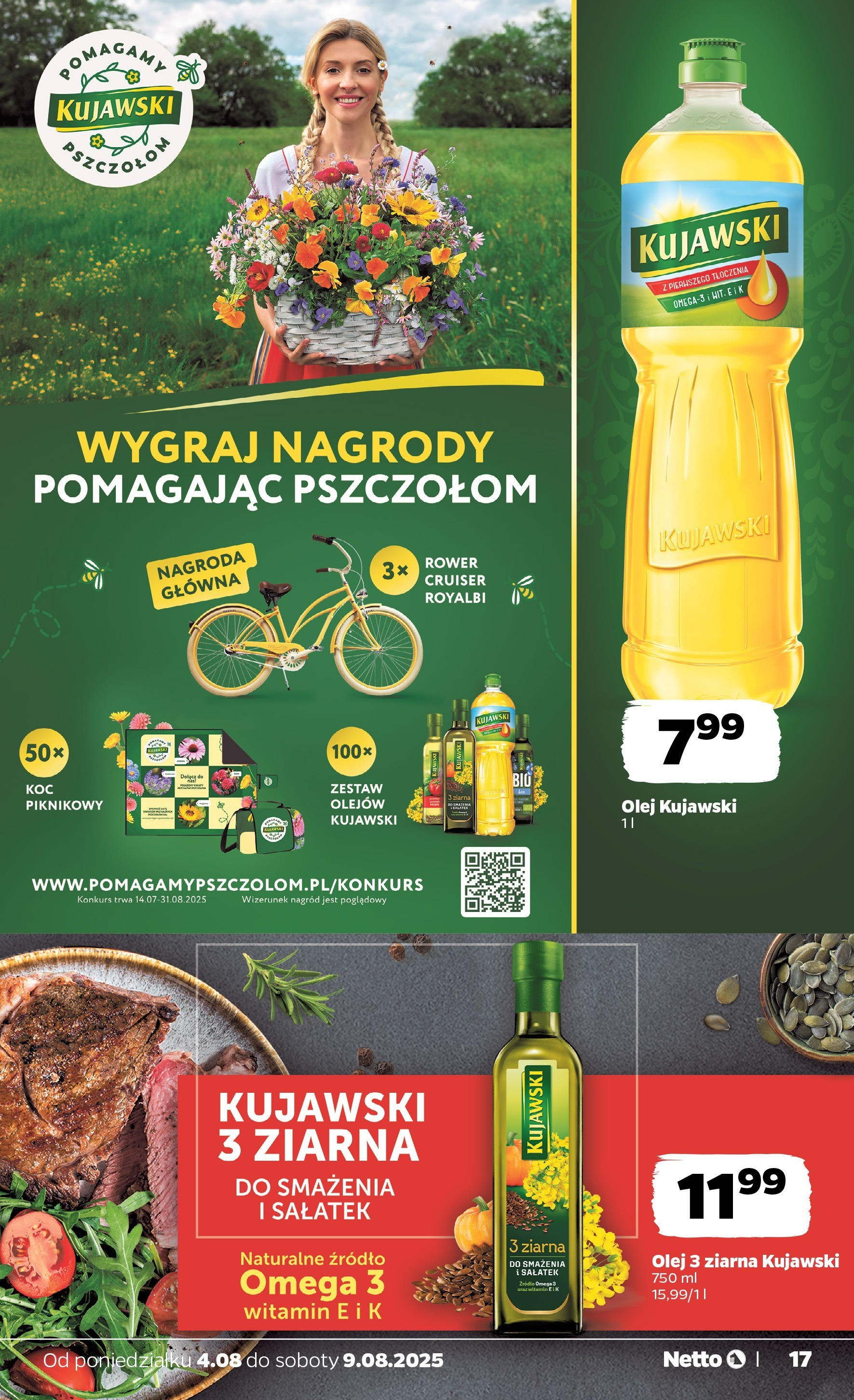 Netto gazetka od 04.08.2025 | Promocje | Strona: 17 | Produkty: Rower, Olej kujawski, Olej Netto gazetka od 04.08.2025 - Aktualne promocje | Strona: 17 | Produkty: Rower, Olej kujawski, Olej