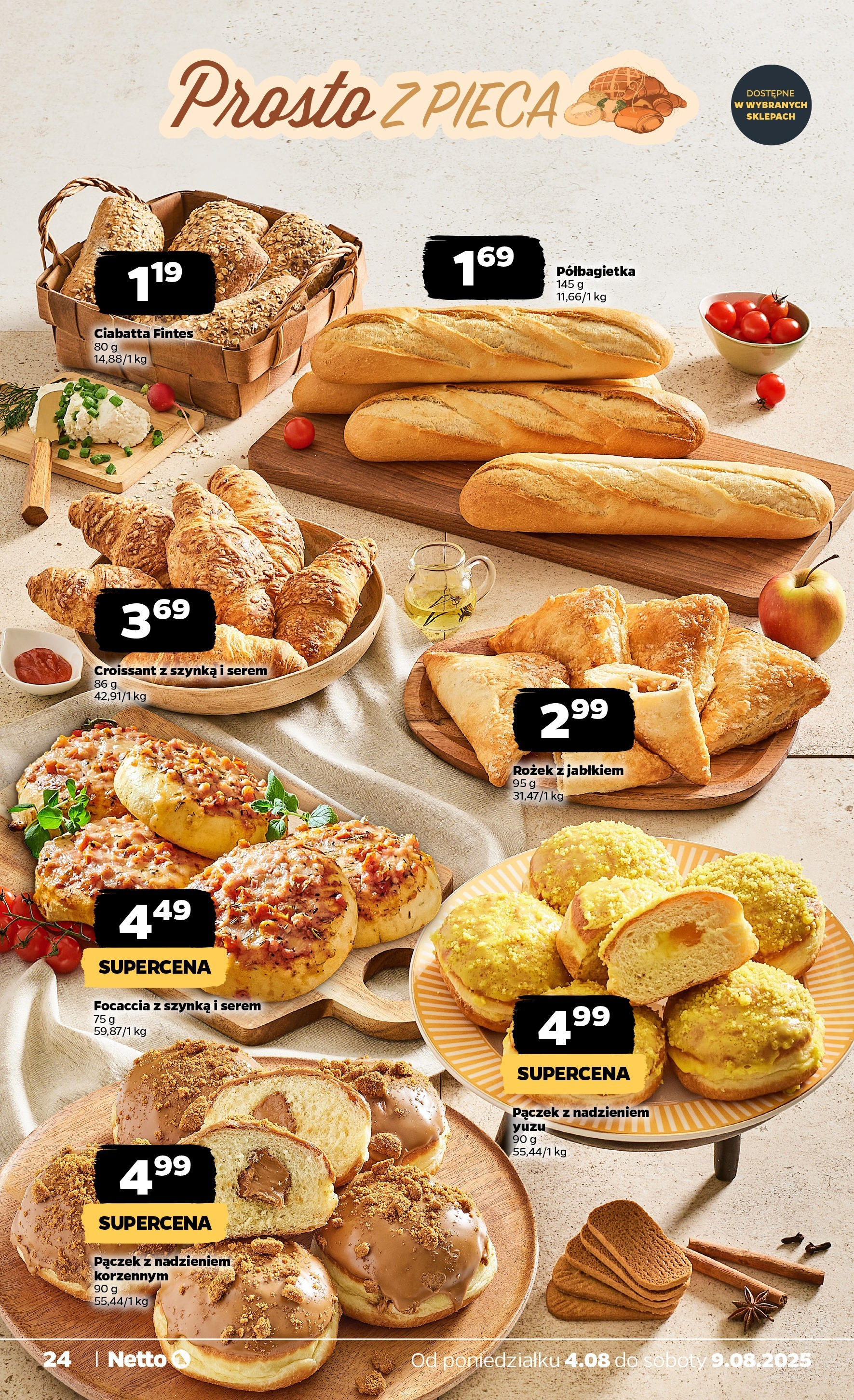 Netto gazetka od 04.08.2025 | Promocje | Strona: 24 | Produkty: Szynka, Ciabatta Netto gazetka od 04.08.2025 - Aktualne promocje | Strona: 24 | Produkty: Szynka, Ciabatta