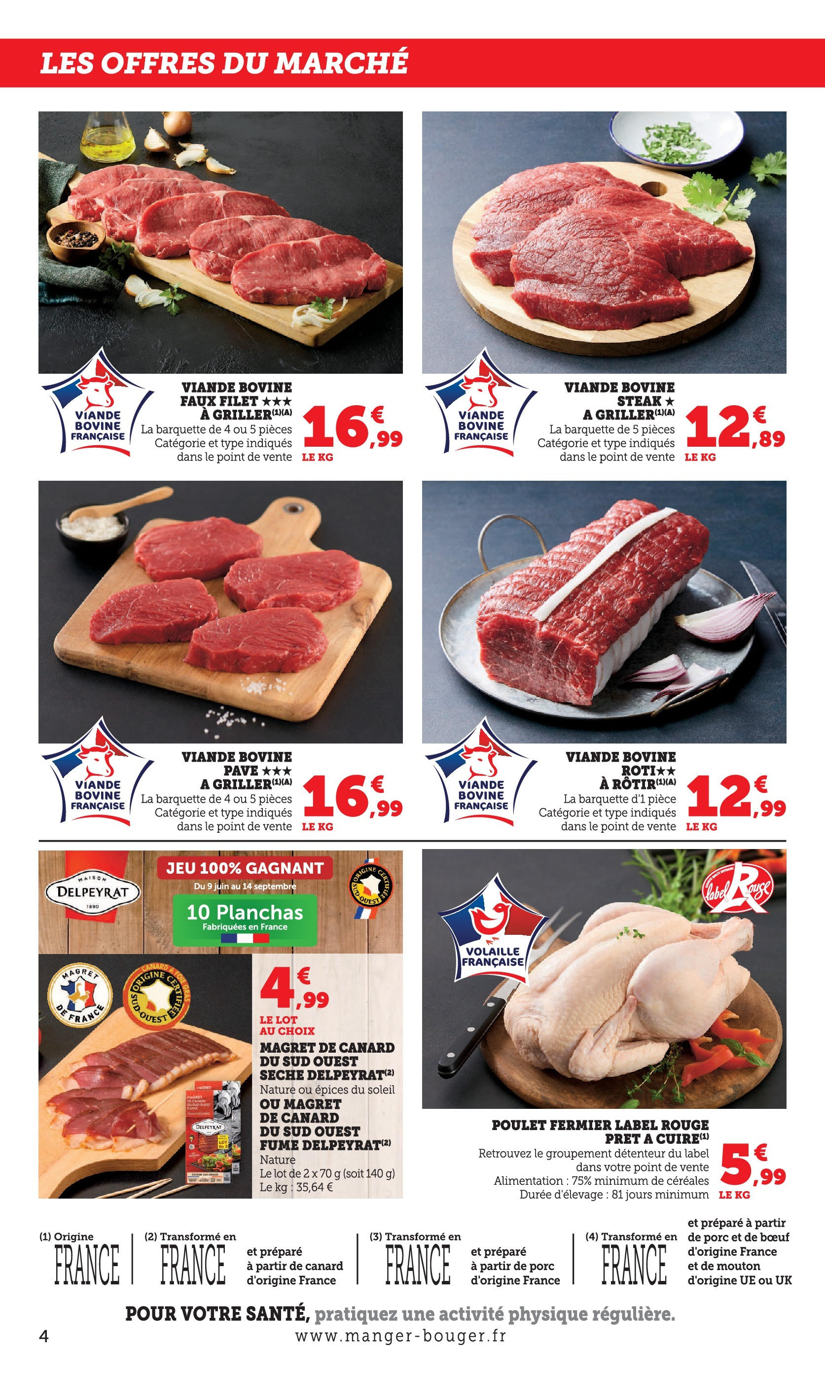 Super U - Le marché à prix bas! à partir du 04/08/2025 - promo en ligne | Page: 4 | Produits: Magret de canard, Volaille, Porc, Céréales