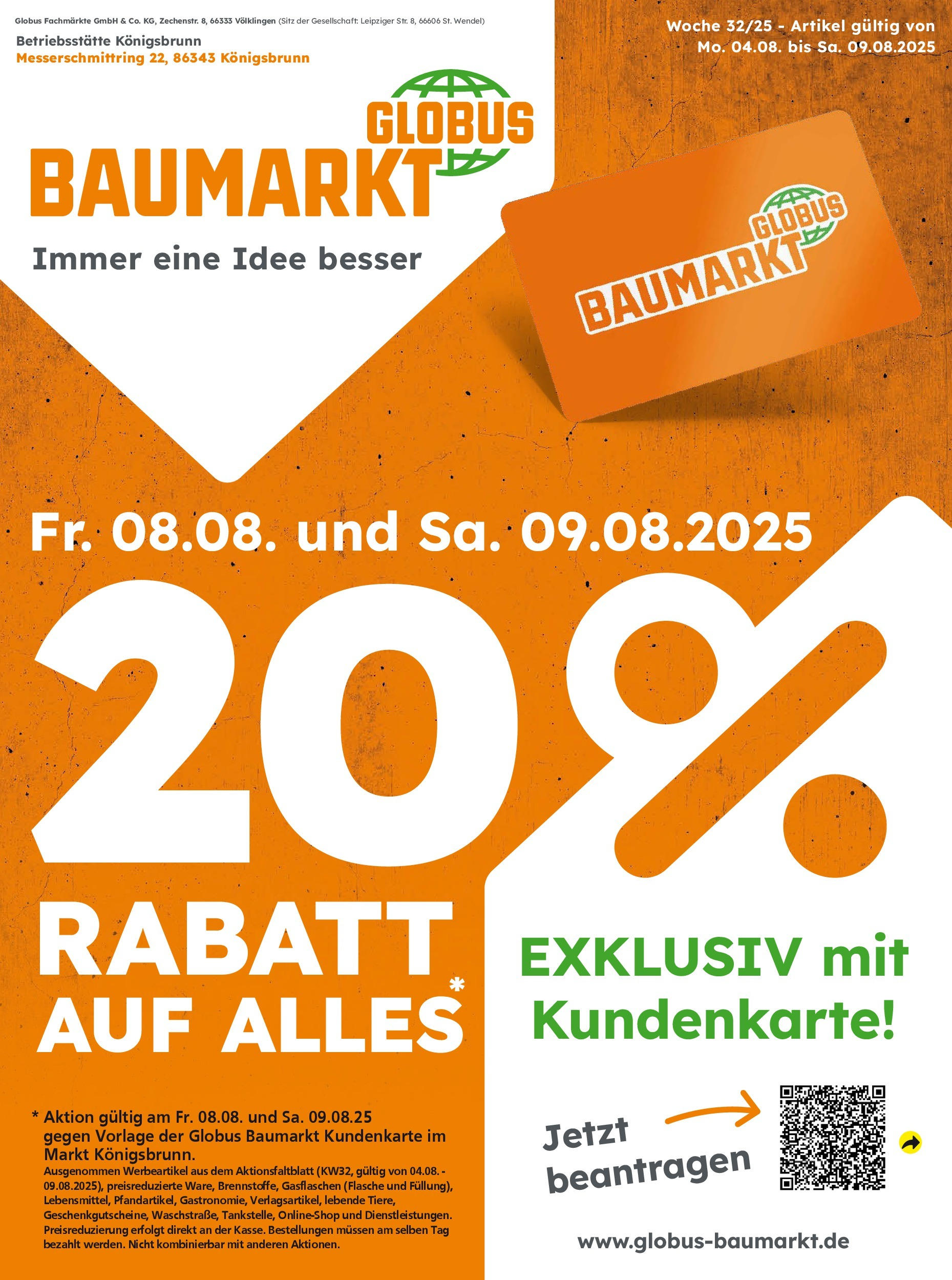 Globus Baumarkt prospekt Königsbrunn (ab 03.08.2025) zum Blättern | Seite: 1 Globus Baumarkt prospekt Königsbrunn (ab 03.08.2025) zum Blättern | Seite: 1