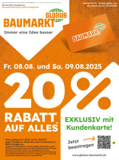 Globus Baumarkt prospekt Königsbrunn	 gültig ab dem 03.08.2025