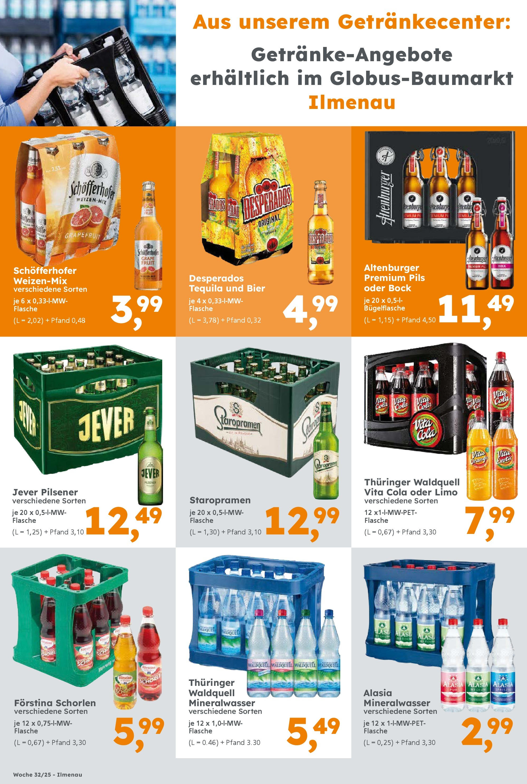 Globus Baumarkt prospekt Ilmenau (ab 03.08.2025) zum Blättern | Seite: 16 | Produkte: Bier, Grapefruit, Jever, Desperados Globus Baumarkt prospekt Ilmenau (ab 03.08.2025) zum Blättern | Seite: 16 | Produkte: Bier, Grapefruit, Jever, Desperados