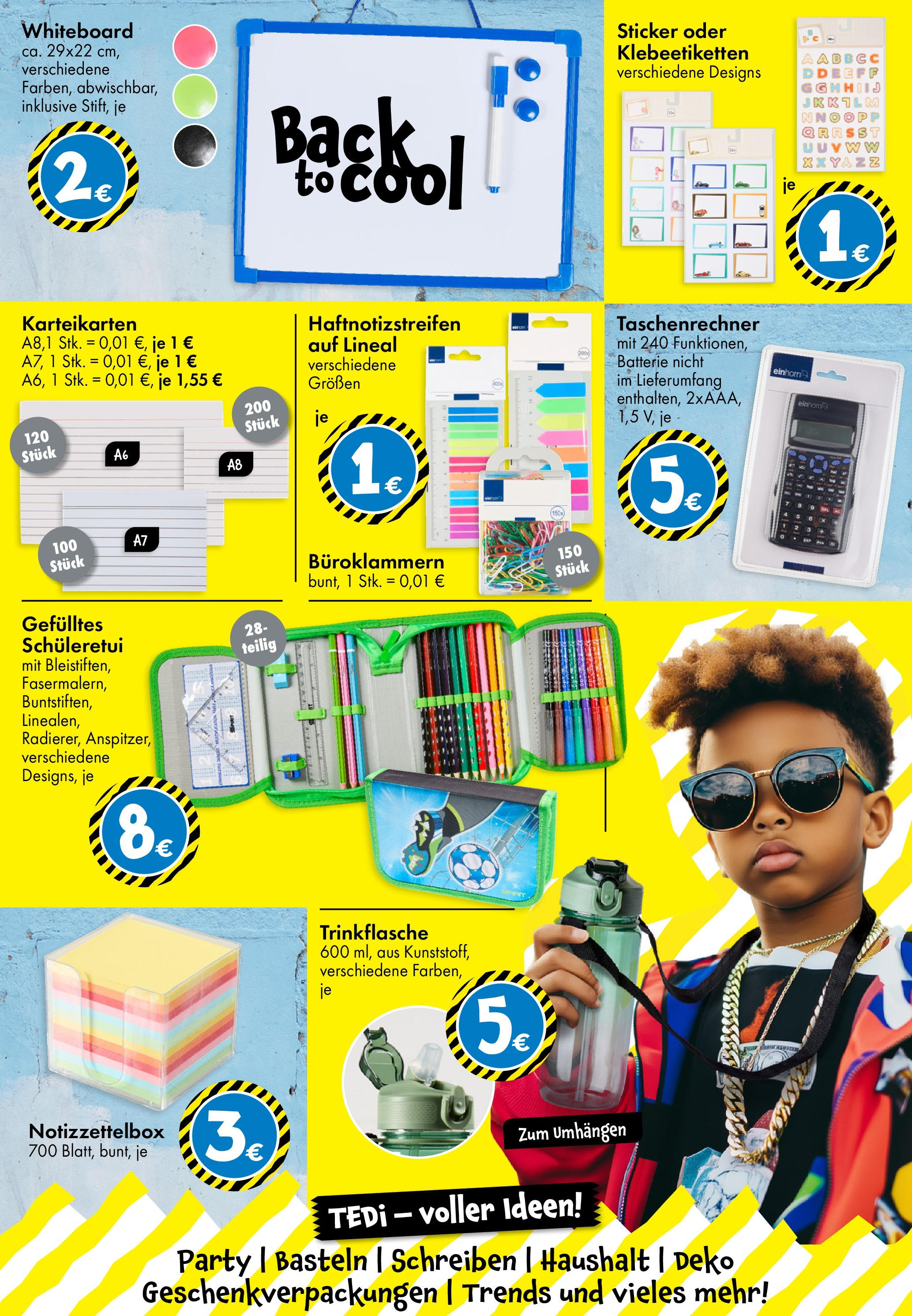TEDi Prospekt Back to school (ab 01.08.2025) zum Blättern | Seite: 17 | Produkte: Shirt, Taschenrechner, Batterie TEDi Prospekt Back to school (ab 01.08.2025) zum Blättern | Seite: 17 | Produkte: Shirt, Taschenrechner, Batterie