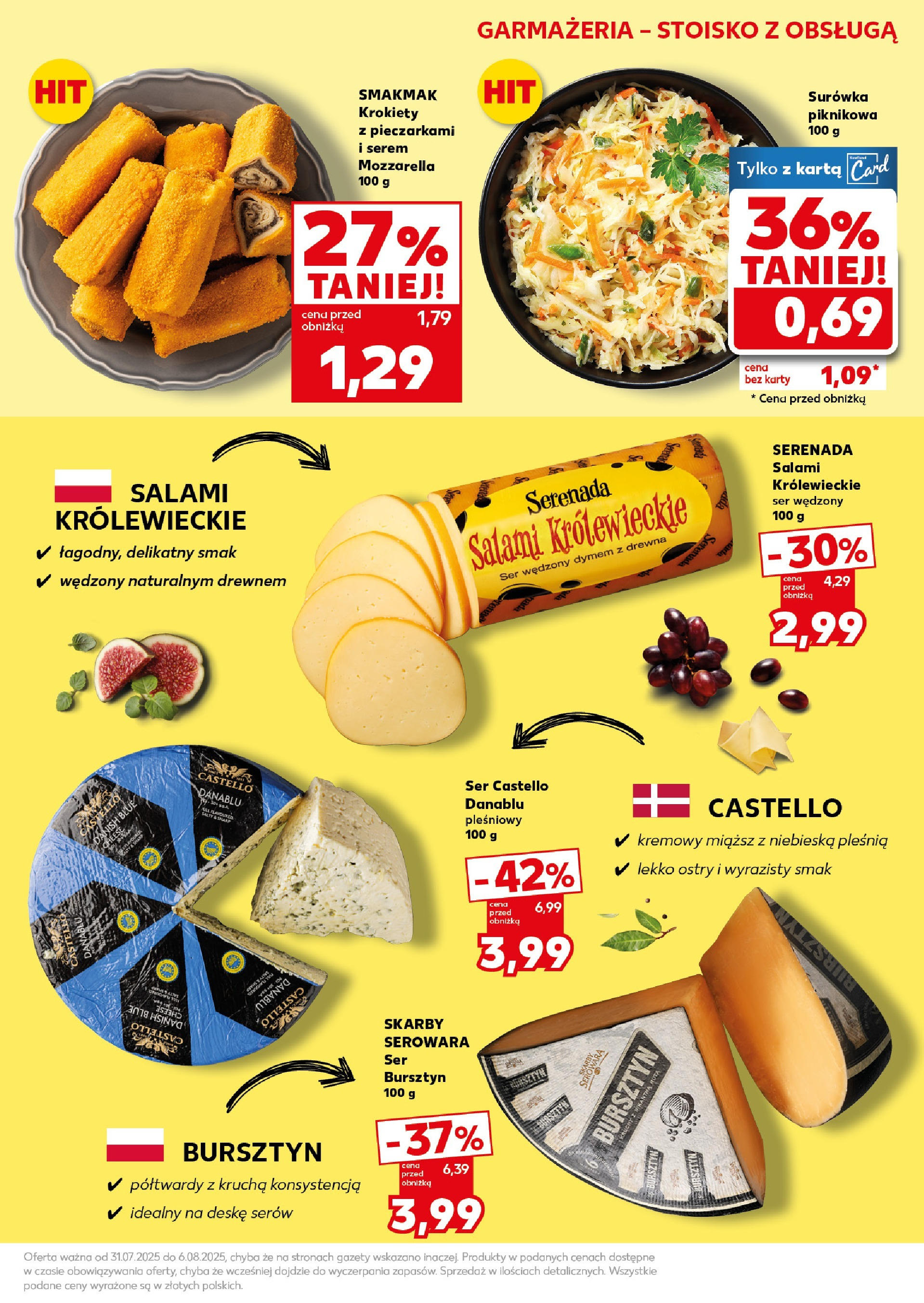 Kaufland gazetka - Super Sobota (02.08.2025) - od jutra | Strona: 21 | Produkty: Karta, Krokiety, Ser, Salami Kaufland gazetka - Super Sobota od 02.08.2025 - od jutra PDF | Strona: 21 | Produkty: Karta, Krokiety, Ser, Salami