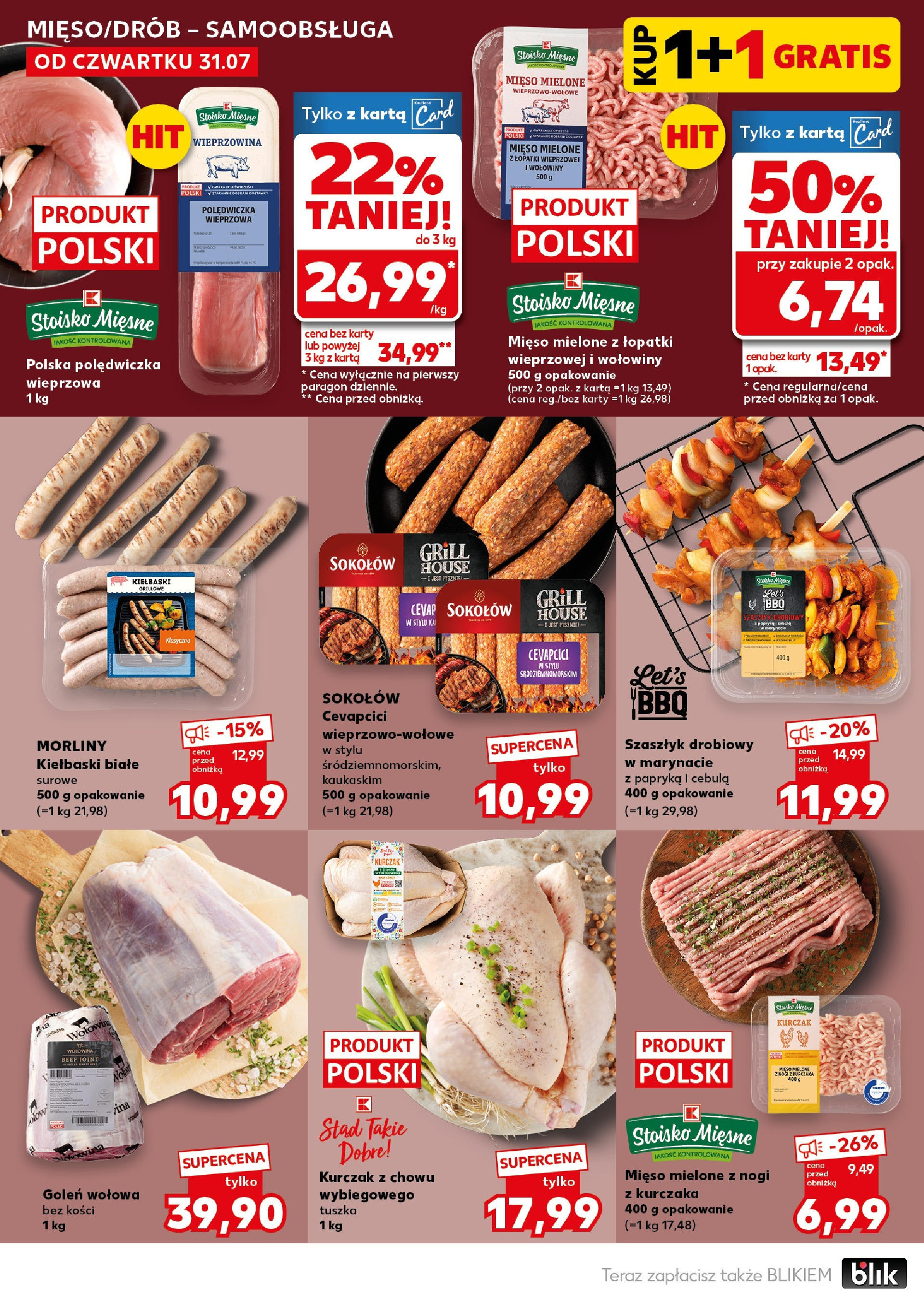 Kaufland gazetka - Super Sobota (02.08.2025) - od jutra | Strona: 22 | Produkty: Karta, Kurczak, Mięso, Kiełbaski Kaufland gazetka - Super Sobota od 02.08.2025 - od jutra PDF | Strona: 22 | Produkty: Karta, Kurczak, Mięso, Kiełbaski