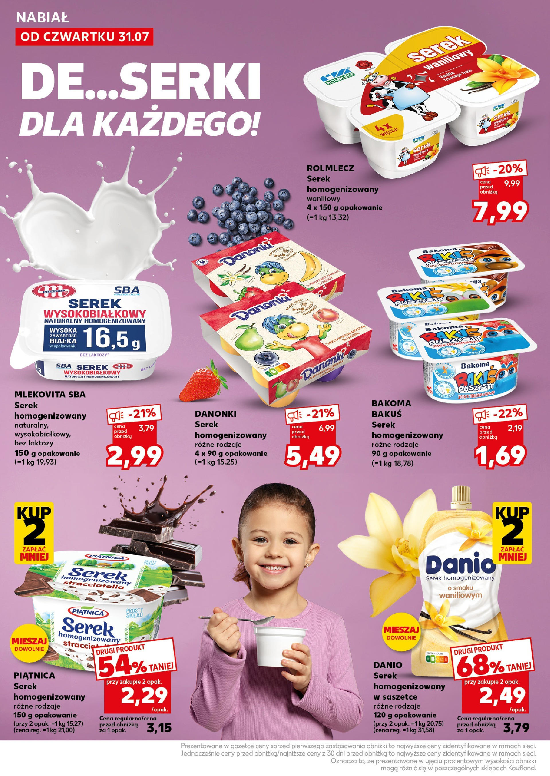Kaufland gazetka - Super Sobota (02.08.2025) - od jutra | Strona: 26 | Produkty: Serek wysokobiałkowy, Bez laktozy, Serek homogenizowany, Serek Kaufland gazetka - Super Sobota od 02.08.2025 - od jutra PDF | Strona: 26 | Produkty: Serek wysokobiałkowy, Bez laktozy, Serek homogenizowany, Serek
