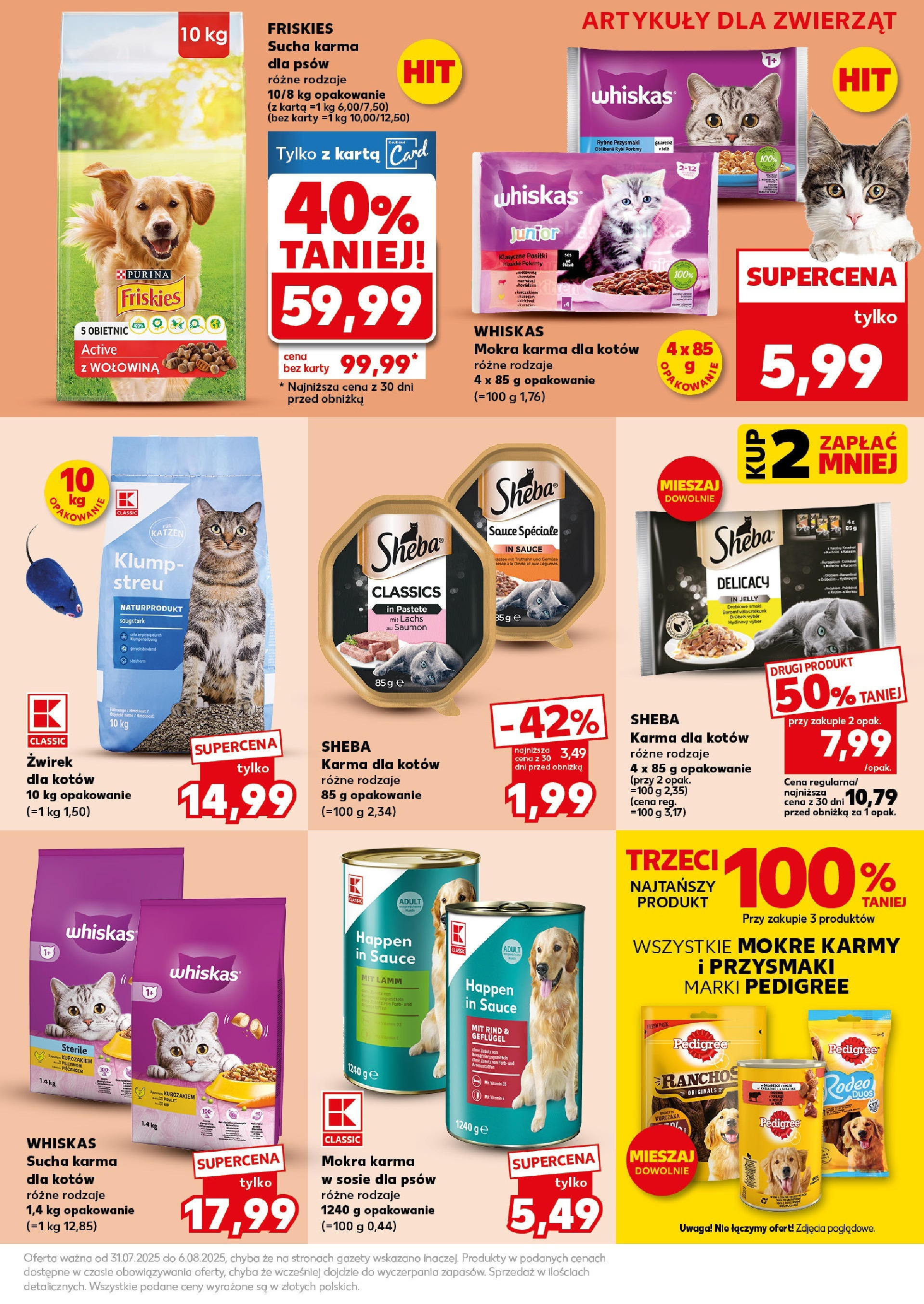 Kaufland gazetka - Super Sobota (02.08.2025) - od jutra | Strona: 31 | Produkty: Karta, Pedigree, Karma dla kotów, Wołowina Kaufland gazetka - Super Sobota od 02.08.2025 - od jutra PDF | Strona: 31 | Produkty: Karta, Pedigree, Karma dla kotów, Wołowina
