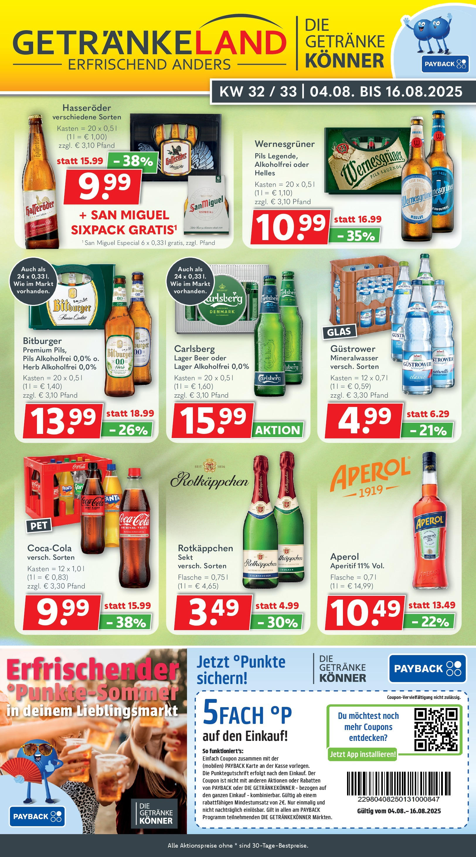 Getränkeland - Getränkeland: Getränkeangebote (ab 03.08.2025) zum Blättern | Seite: 1 | Produkte: Fanta, Wernesgruner, Aperol, Hasseröder Getränkeland - Getränkeland: Getränkeangebote (ab 03.08.2025) zum Blättern | Seite: 1 | Produkte: Fanta, Wernesgruner, Aperol, Hasseröder