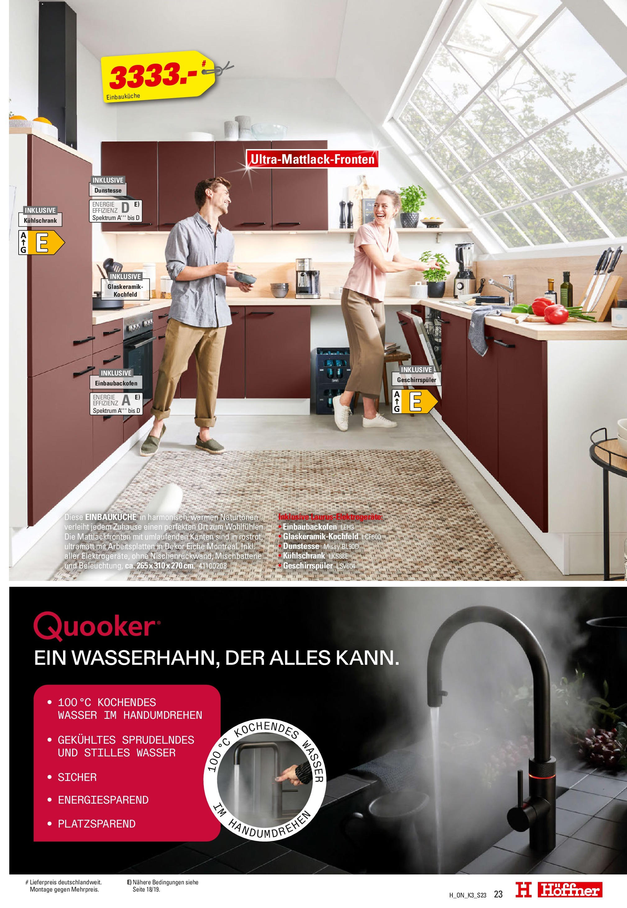 Höffner - Küchen Power (ab 01.08.2025) zum Blättern | Seite: 23 | Produkte: Geschirrspüler, Einbauküche, Kühlschrank, Kochfeld Höffner - Küchen Power (ab 01.08.2025) zum Blättern | Seite: 23 | Produkte: Geschirrspüler, Einbauküche, Kühlschrank, Kochfeld