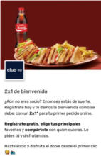 2x1 de bienvenida