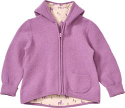 ALANA Jacke aus Wolle mit Mitwachsfunktion & Reh-Muster, lila, Gr. 74/80