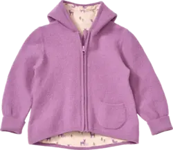 ALANA Jacke aus Merinowolle mit Mitwachsfunktion & Reh-Muster, lila, Gr. 62/68