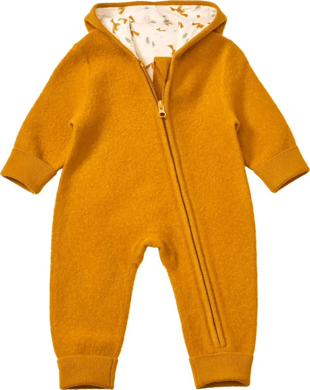 ALANA Overall aus Merinowolle mit Mitwachsfunktion & Fuchs-Muster, braun, Gr. 74/80