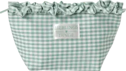 Vito & Joe Kosmetiktasche grün/weiß Karomuster "Lieblingsdinge"