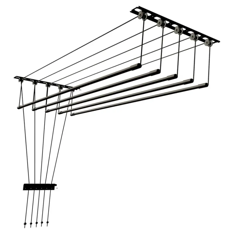 ТАВАНЕН ПРОСТОР СУШИЛНИК ЗА ДРЕХИ 2 M 6 ПОЗИЦИИ ЧЕРЕН MAK