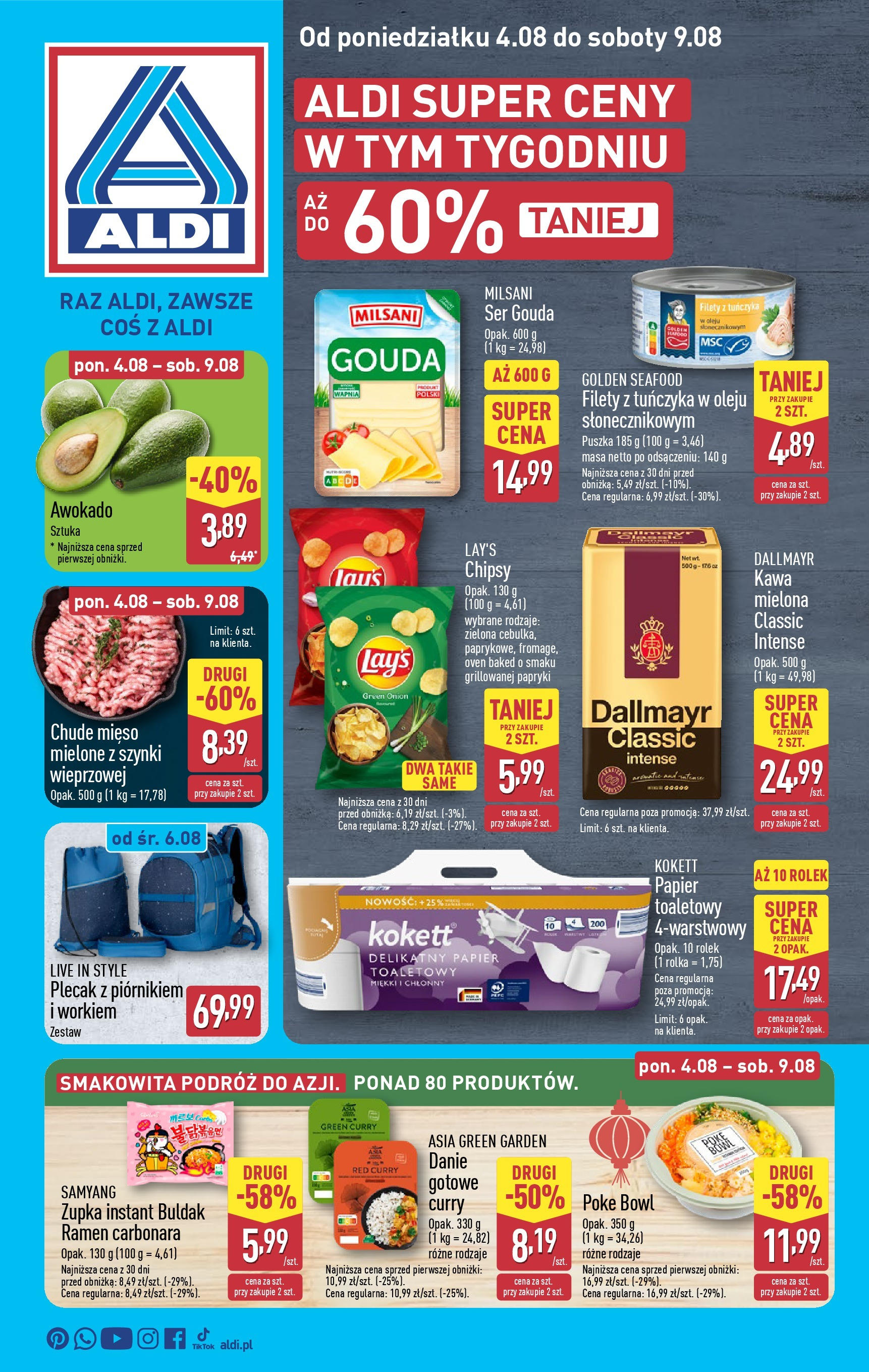 Aldi Gazetka od 04.08.2025 | Nowa PDF gazetka | Strona: 1 | Produkty: Mięso, Kawa, Awokado, Ser gouda Aldi Gazetka od 04.08.2025 - Ulotka PDF, promocje | Strona: 1 | Produkty: Mięso, Kawa, Awokado, Ser gouda
