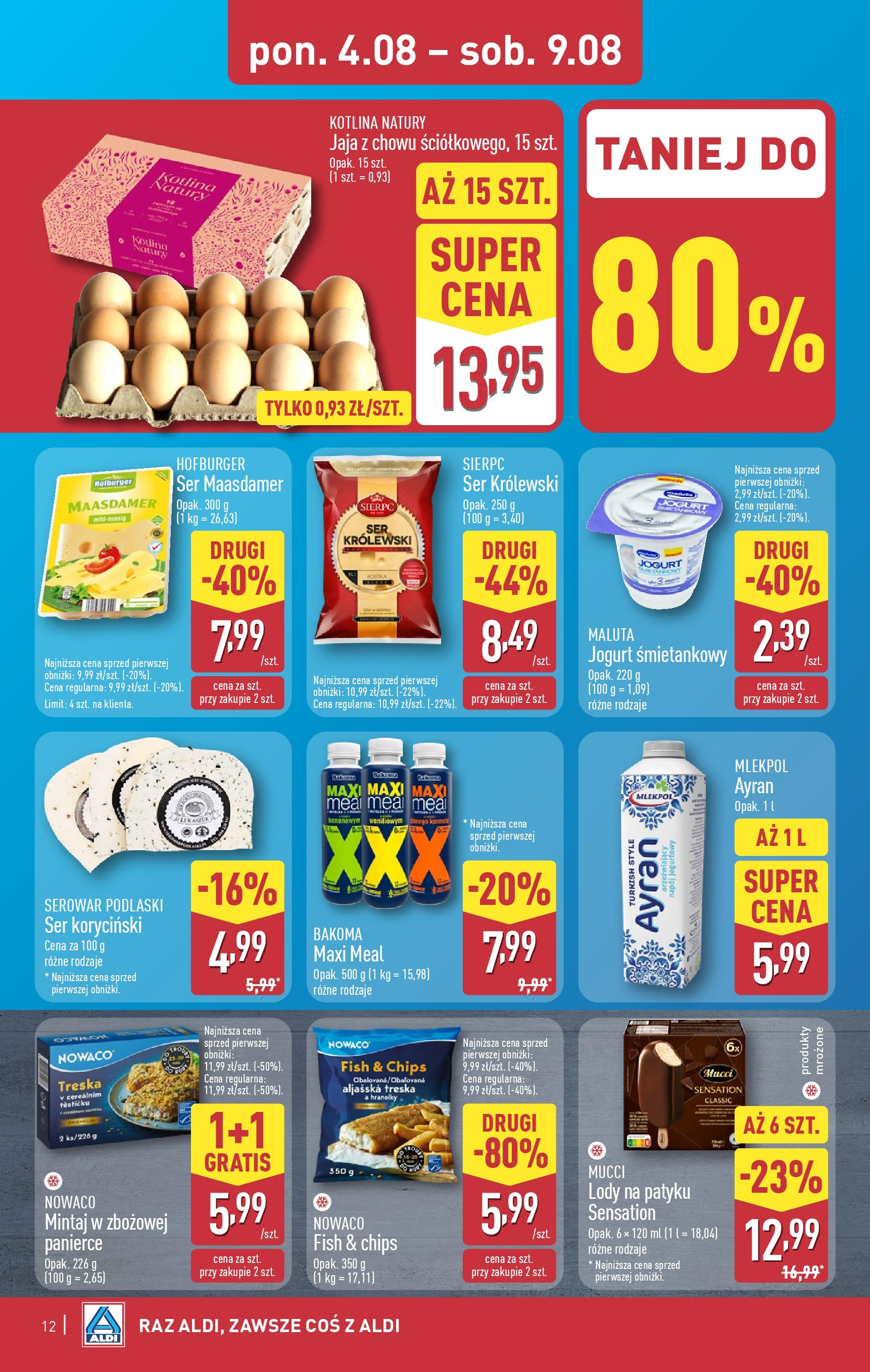 Aldi Gazetka od 04.08.2025 | Nowa PDF gazetka | Strona: 12 | Produkty: Mintaj, Lody na patyku, Jogurt, Lody Aldi Gazetka od 04.08.2025 - Ulotka PDF, promocje | Strona: 12 | Produkty: Mintaj, Lody na patyku, Jogurt, Lody