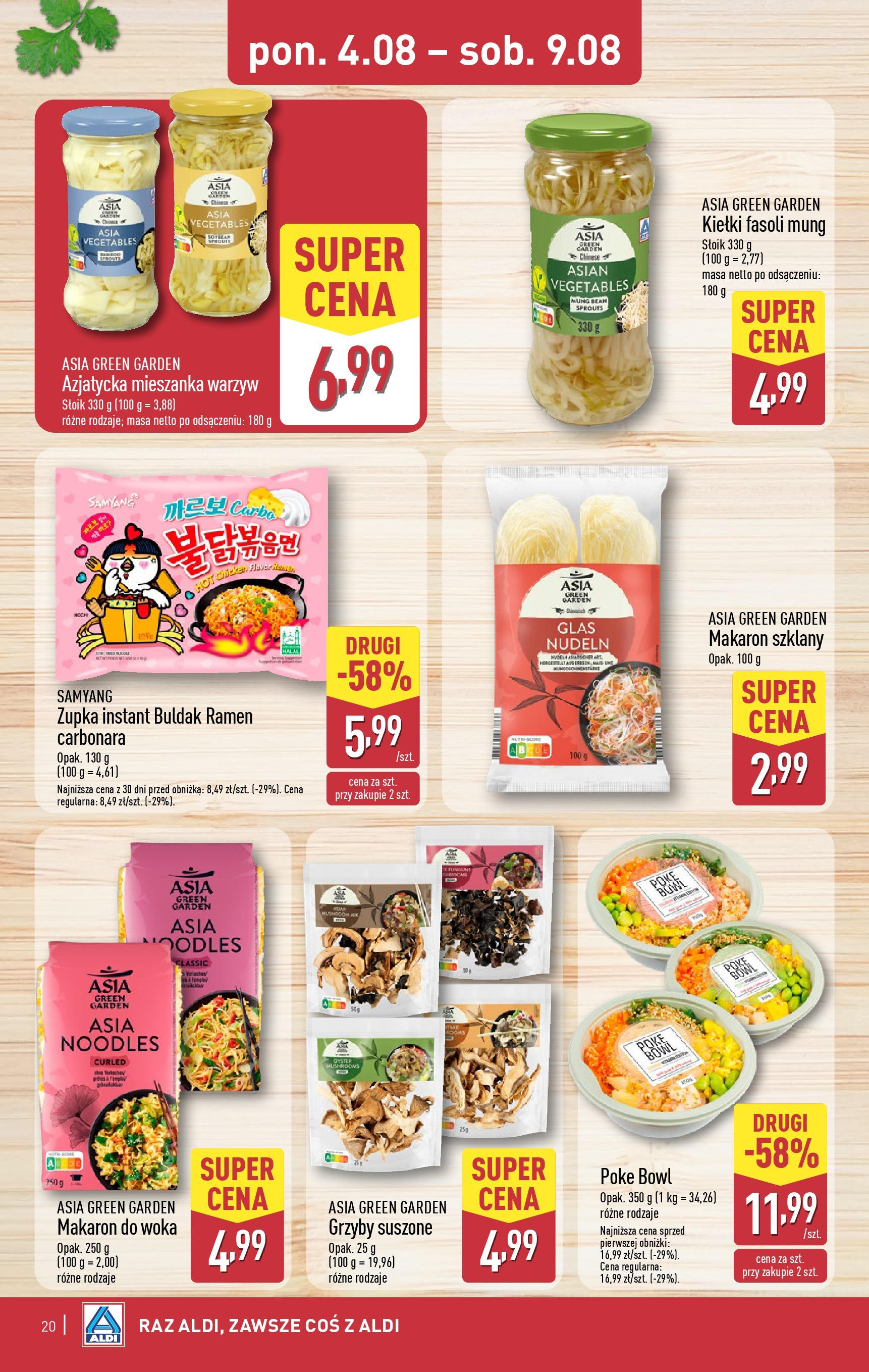 Aldi Gazetka od 04.08.2025 | Nowa PDF gazetka | Strona: 20 | Produkty: Carbonara, Makaron, Mieszanka warzyw, Grzyby suszone Aldi Gazetka od 04.08.2025 - Ulotka PDF, promocje | Strona: 20 | Produkty: Carbonara, Makaron, Mieszanka warzyw, Grzyby suszone