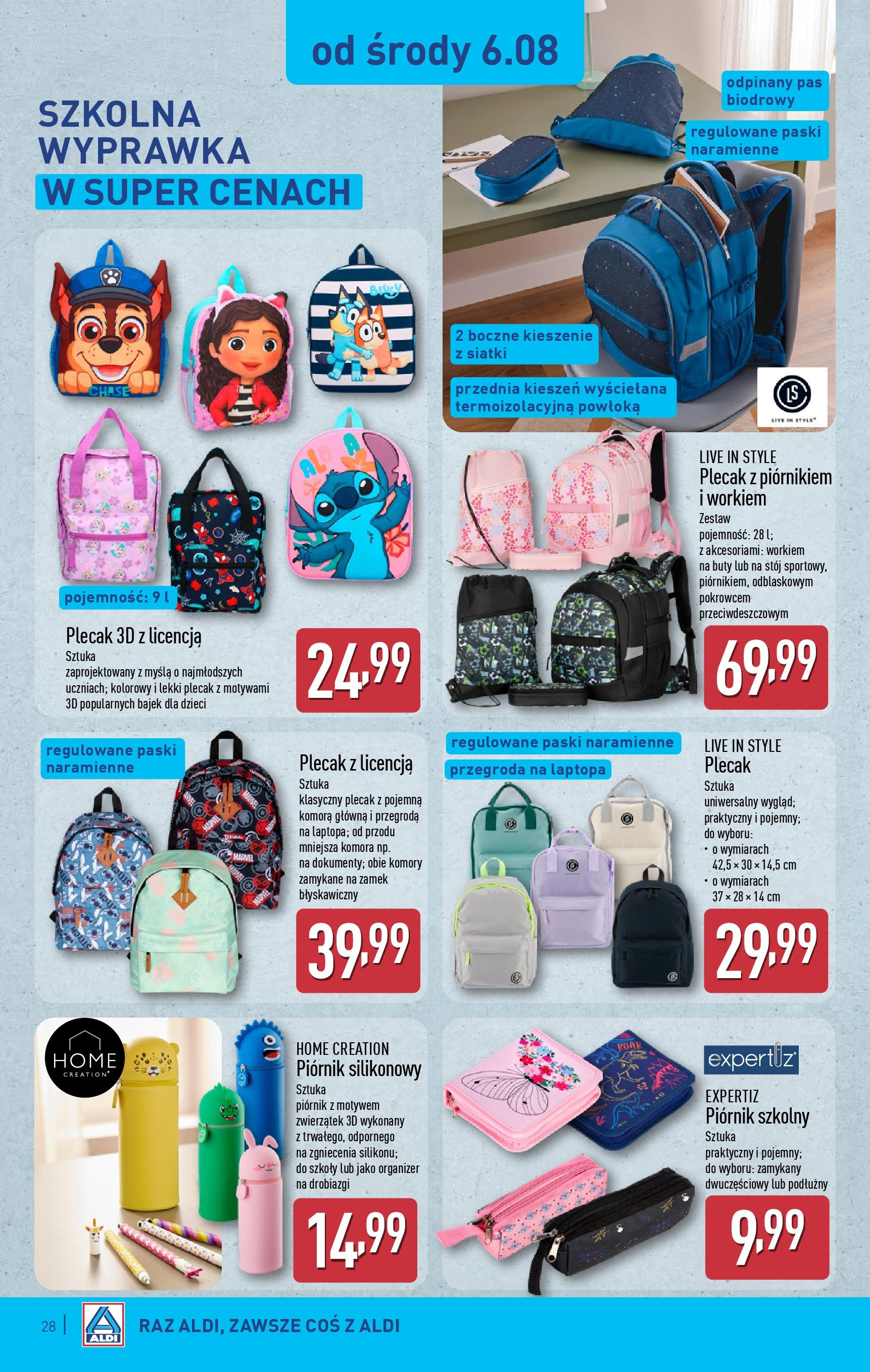 Aldi Gazetka od 04.08.2025 | Nowa PDF gazetka | Strona: 28 | Produkty: Buty, Plecak Aldi Gazetka od 04.08.2025 - Ulotka PDF, promocje | Strona: 28 | Produkty: Buty, Plecak