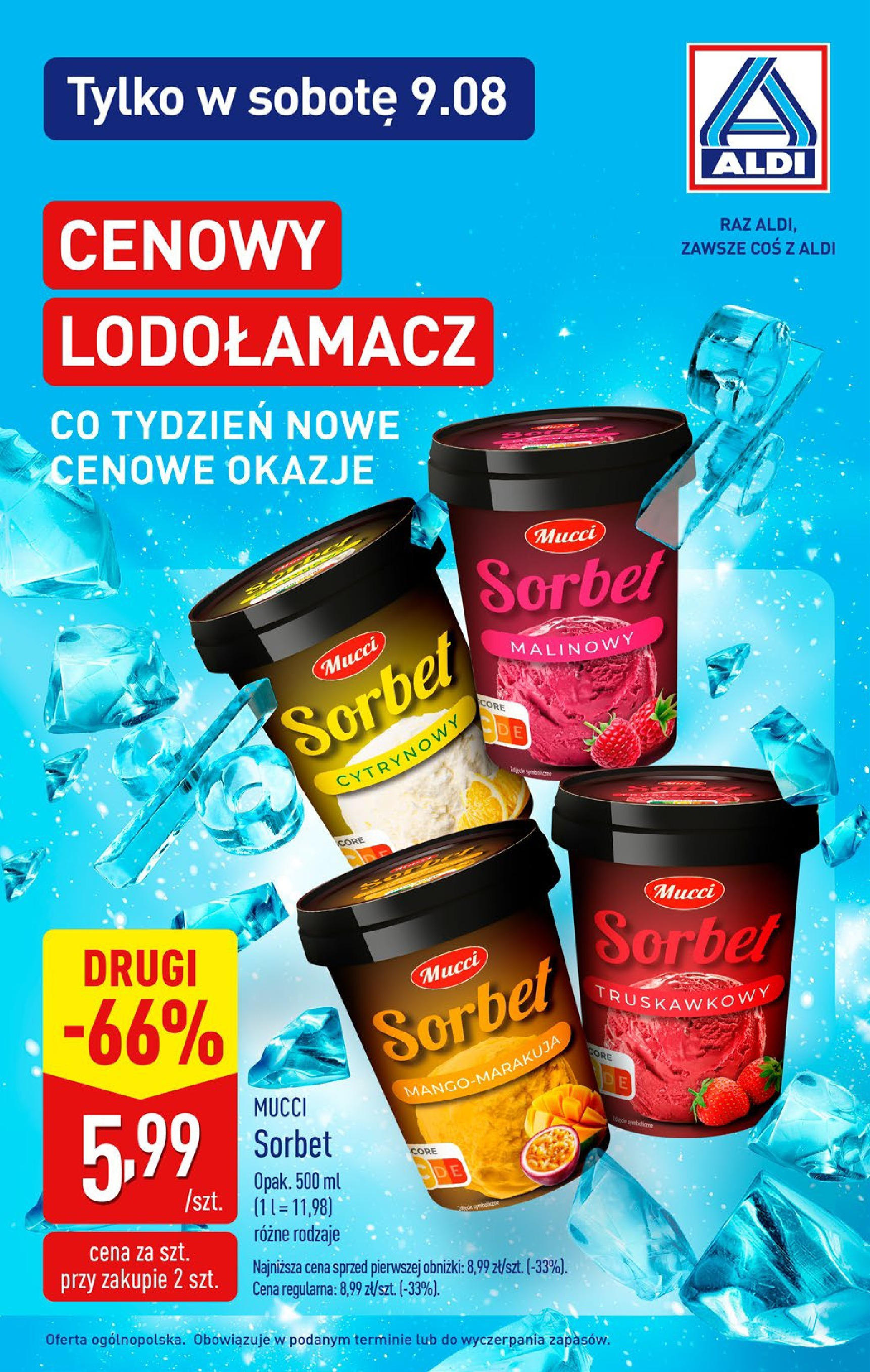 Aldi Gazetka od 04.08.2025 | Nowa PDF gazetka | Strona: 36 | Produkty: Sorbet Aldi Gazetka od 04.08.2025 - Ulotka PDF, promocje | Strona: 36 | Produkty: Sorbet