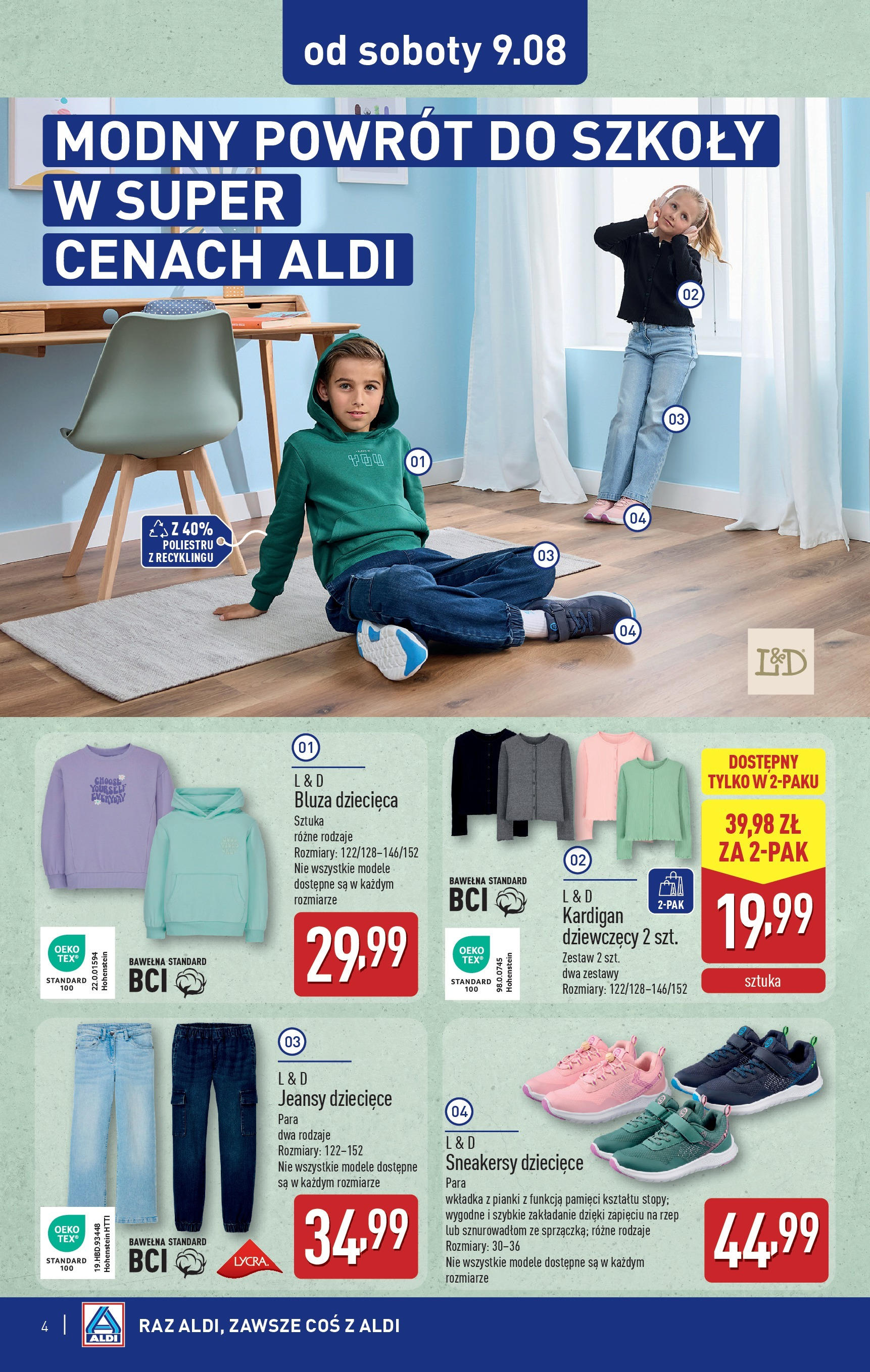 Aldi Gazetka - Od Soboty od 09.08.2025 - Ulotka PDF, promocje | Strona: 4 | Produkty: Kardigan, Pianki