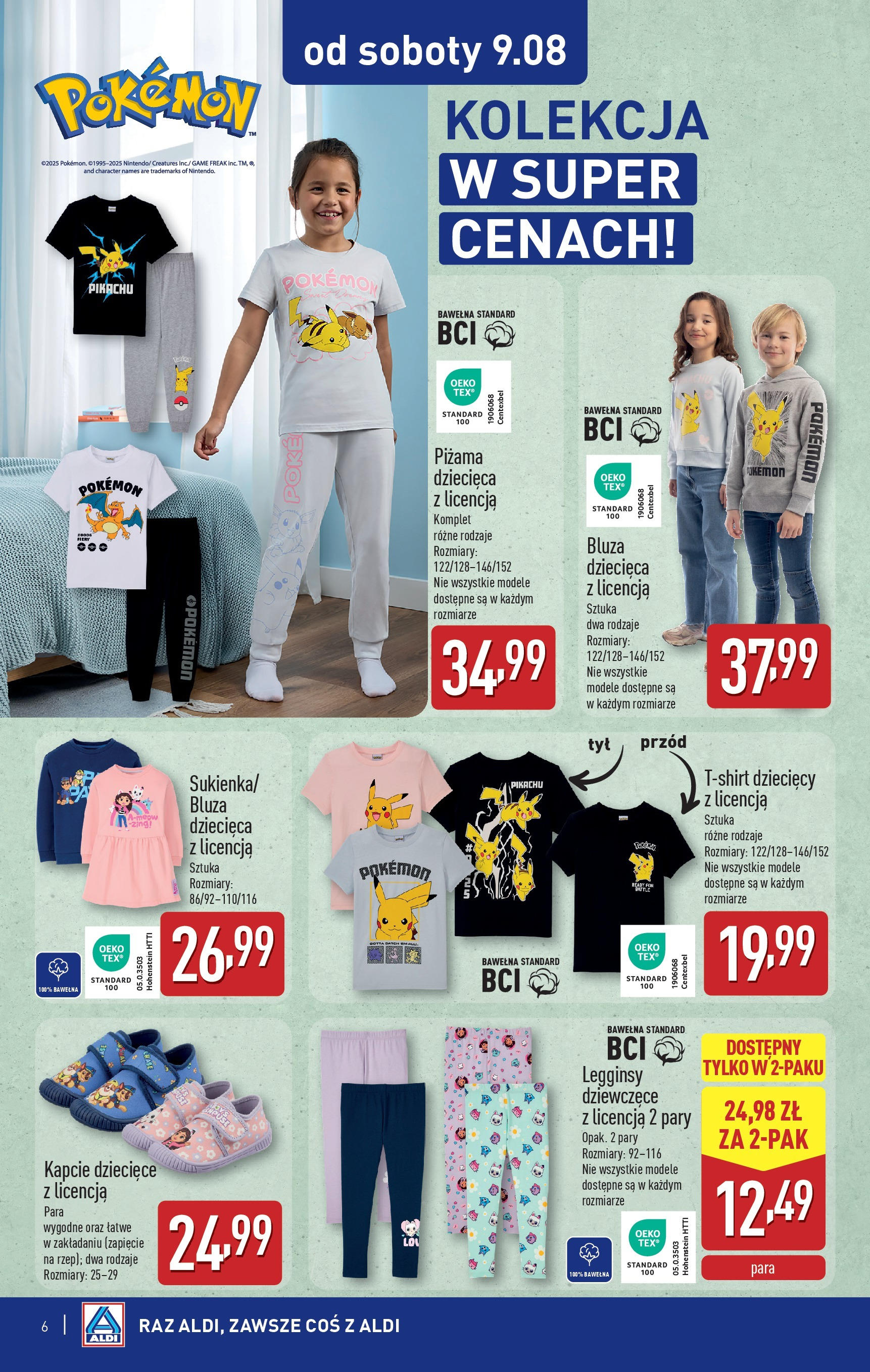 Aldi Gazetka - Od Soboty od 09.08.2025 - Ulotka PDF, promocje | Strona: 6 | Produkty: Piżama, Legginsy, Kapcie