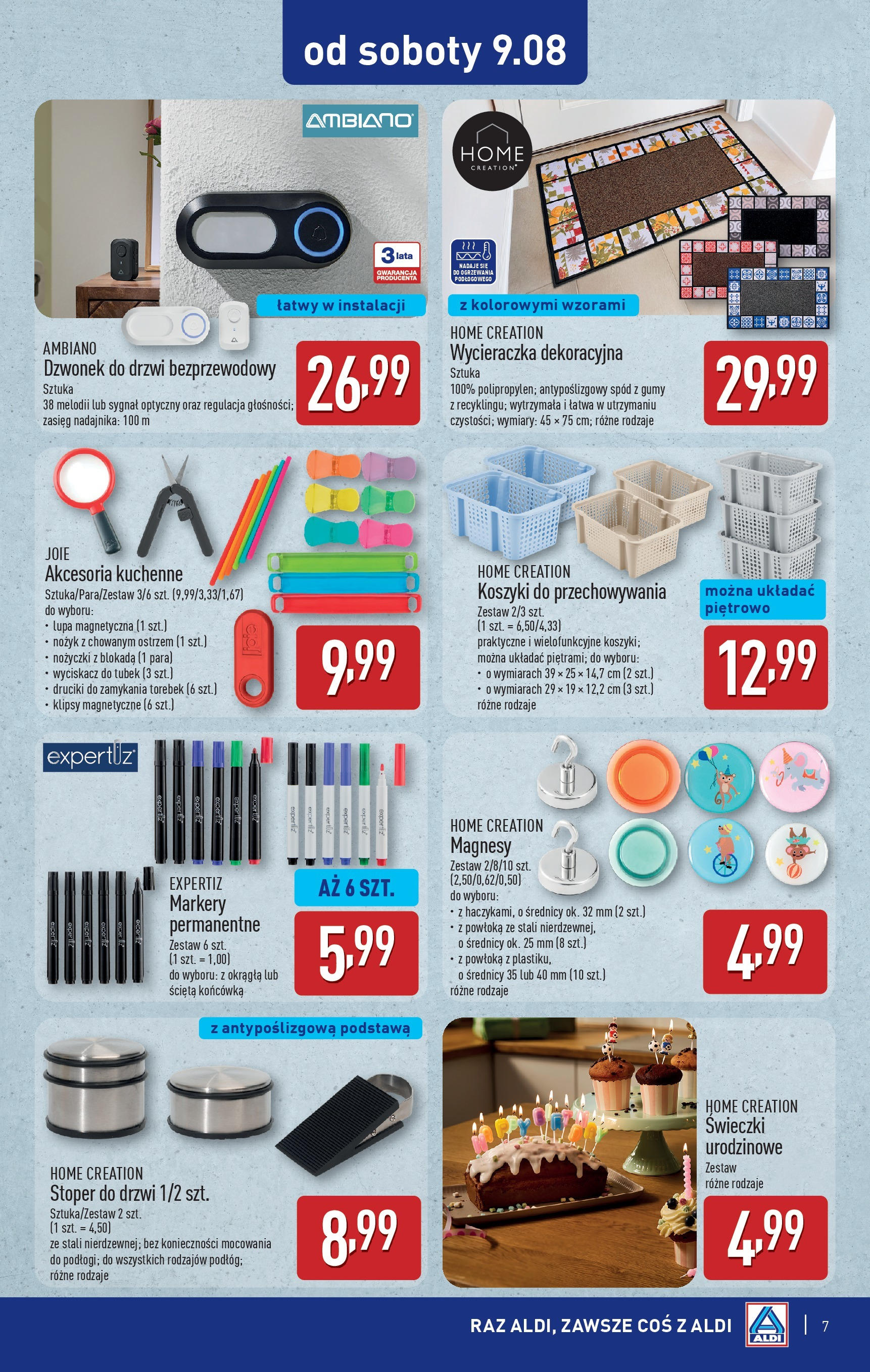 Aldi Gazetka - Od Soboty od 09.08.2025 - Ulotka PDF, promocje | Strona: 7 | Produkty: Nożyk, Gumy, Wycieraczka