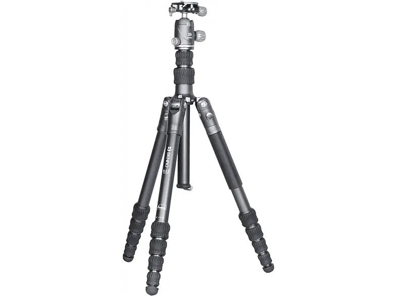 Benro Stativ Bat 15A mit VX20 Kugelkopf, Aluminium, Höhe bis 165.5cm, 14kg Zuladung, Grau