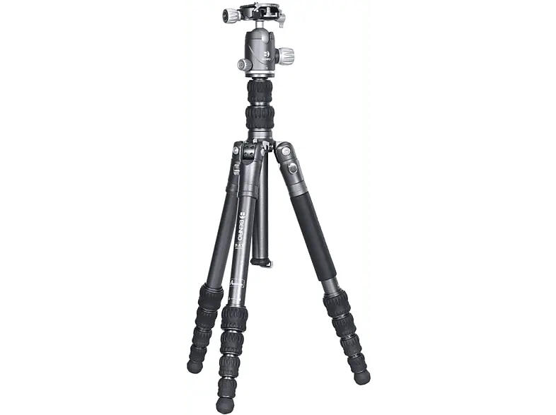 Benro Stativ Bat 05A mit VX20 Kugelkopf, Aluminium, Höhe bis 141.3cm, 10kg Zuladung, Grau