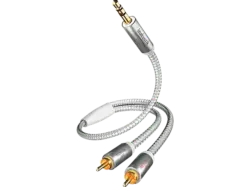 Inakustik Premium II MP3 Audiokabel 3.5 mm Klinke - 2 RCA 1.5 m, weiß/silber