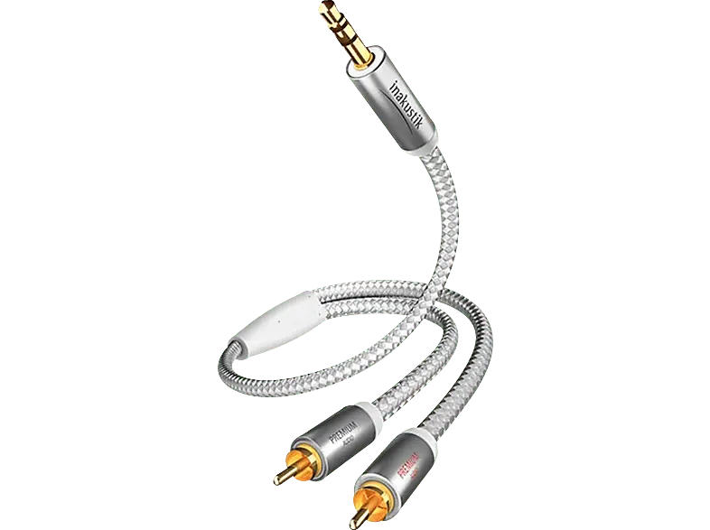 Inakustik Premium II MP3 Audiokabel 3.5 mm Klinke - 2 RCA 1.5 m, weiß/silber