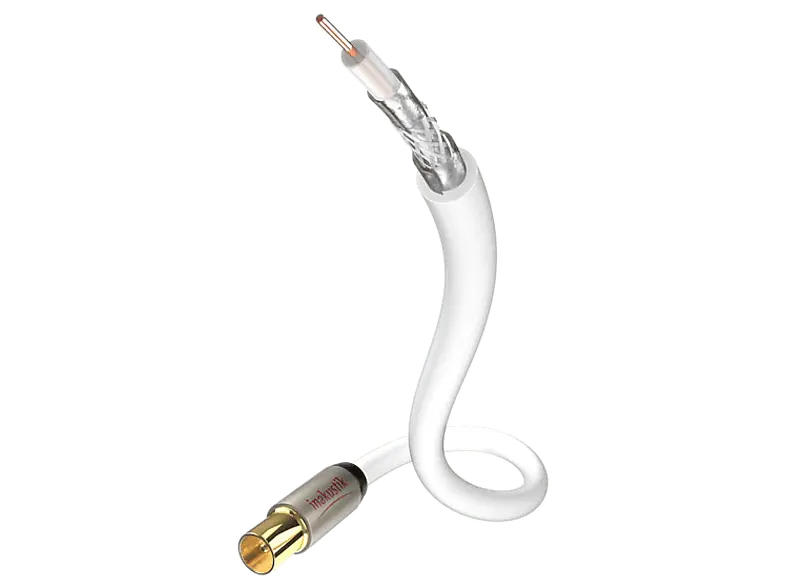 Inakustik Premium HDTV Antennenkabel Koax 100 dB 10 m, weiß