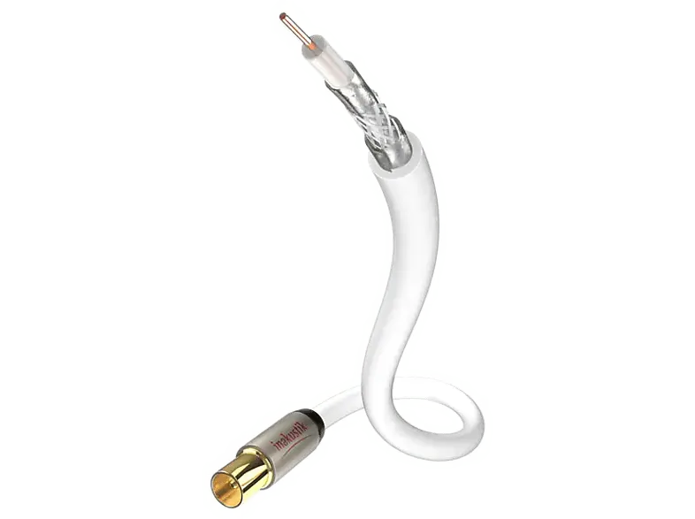 Inakustik Premium HDTV Antennenkabel Koax 100 dB 10 m, weiß