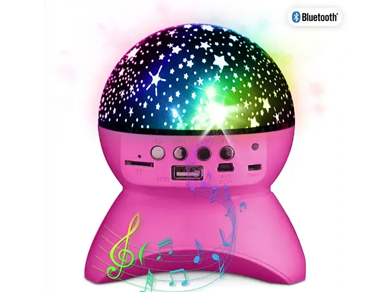 Patryfunlights Bluetooth-Partylautsprecher mit Nachtlichteffekten, pink; Bluetooth Lautsprecher