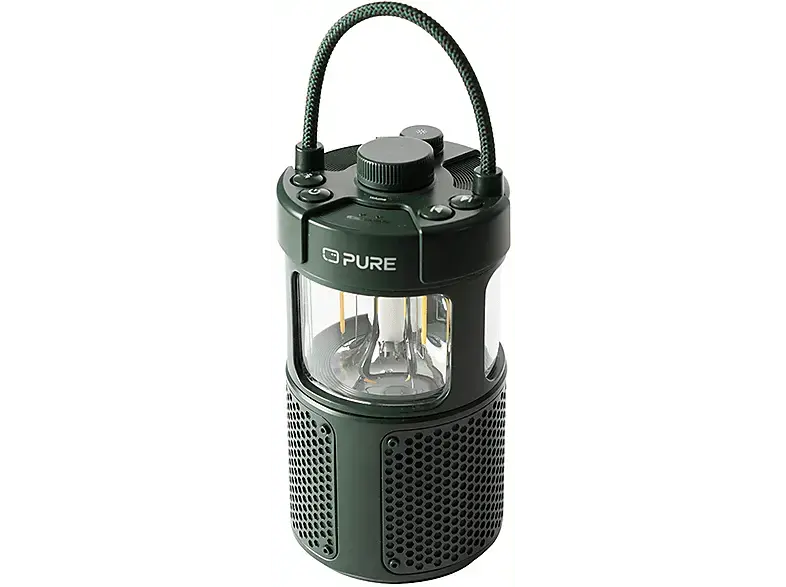 Pure Woodland Glow, wasserdichter Outdoor-Lautsprecher mit LED-Lampe, Grün; Bluetooth Lautsprecher